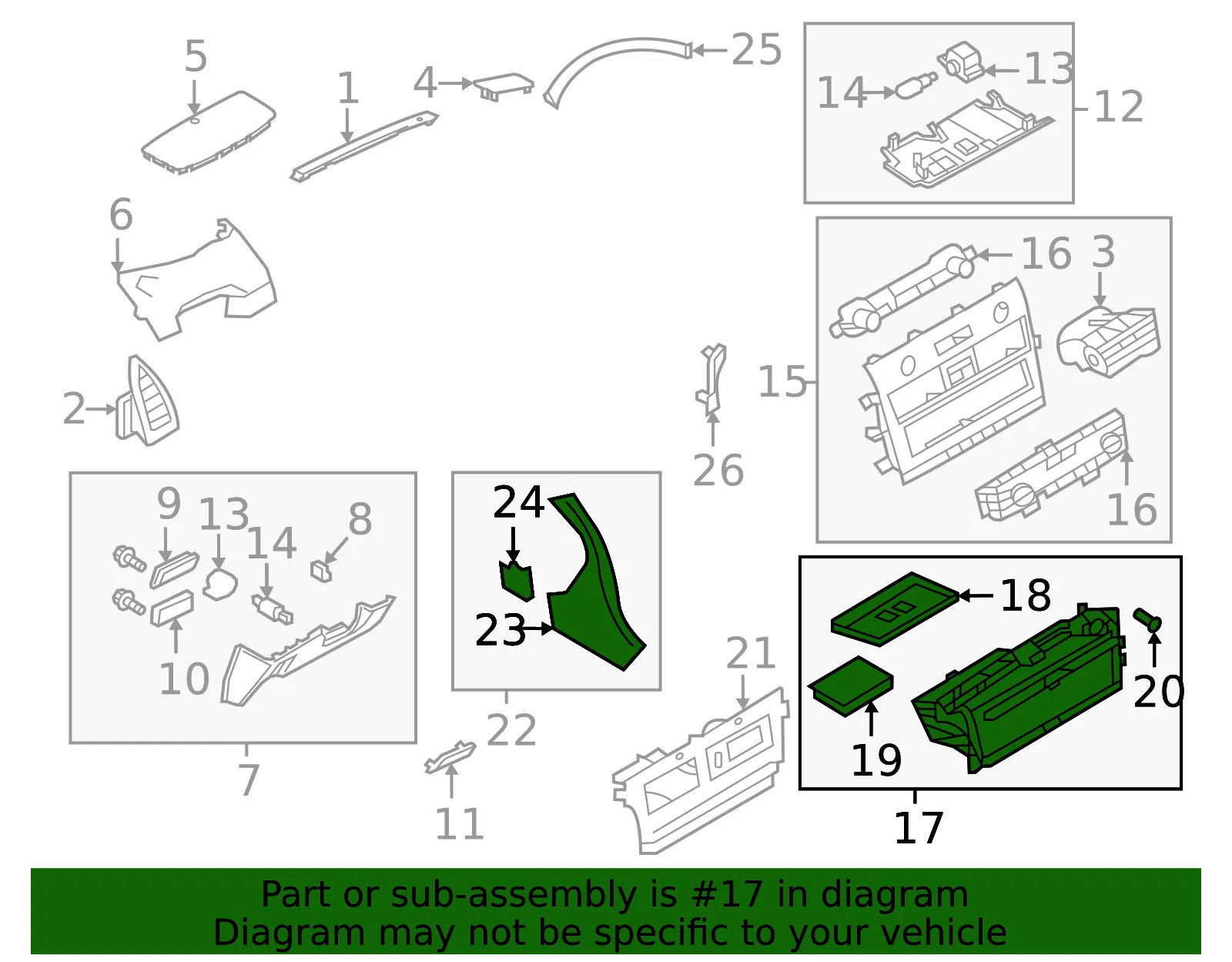 Instrument Panel Pocket - Nissan (68260-6JL0D) - view 2