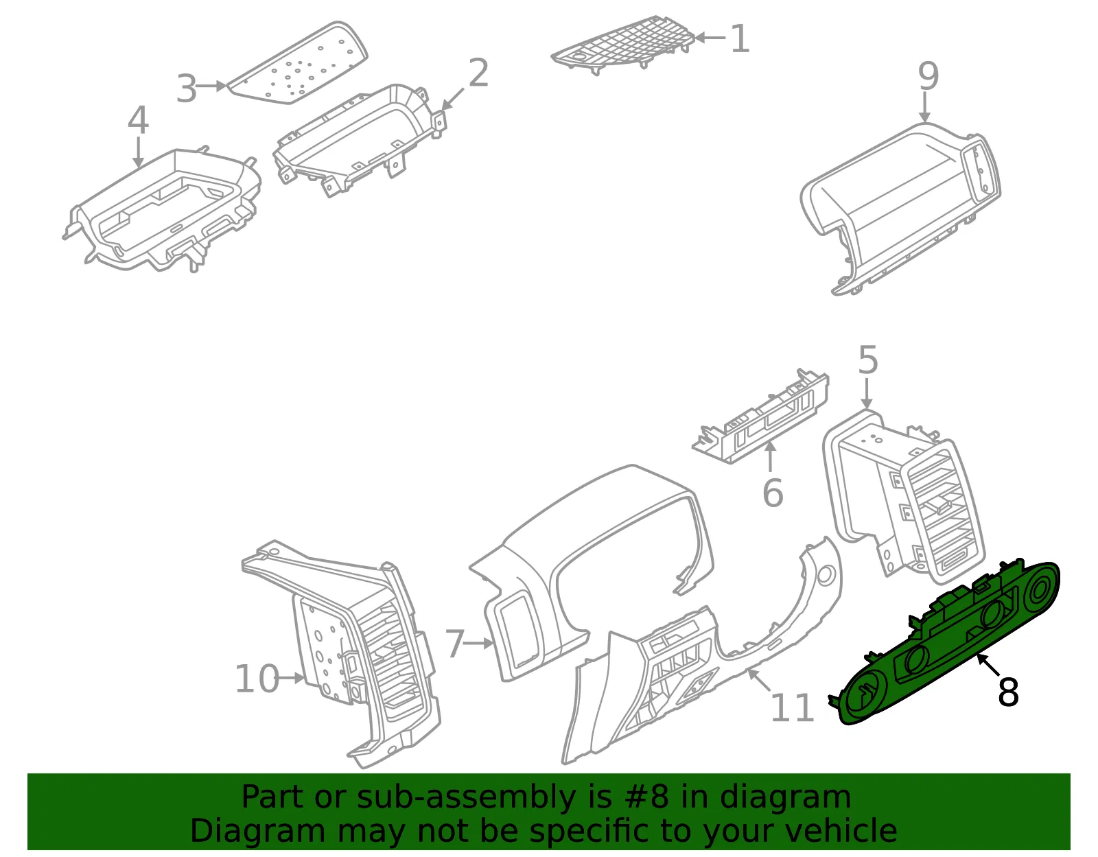 Instrument Panel Bezel - Nissan (68260-9BY2A) - view 2