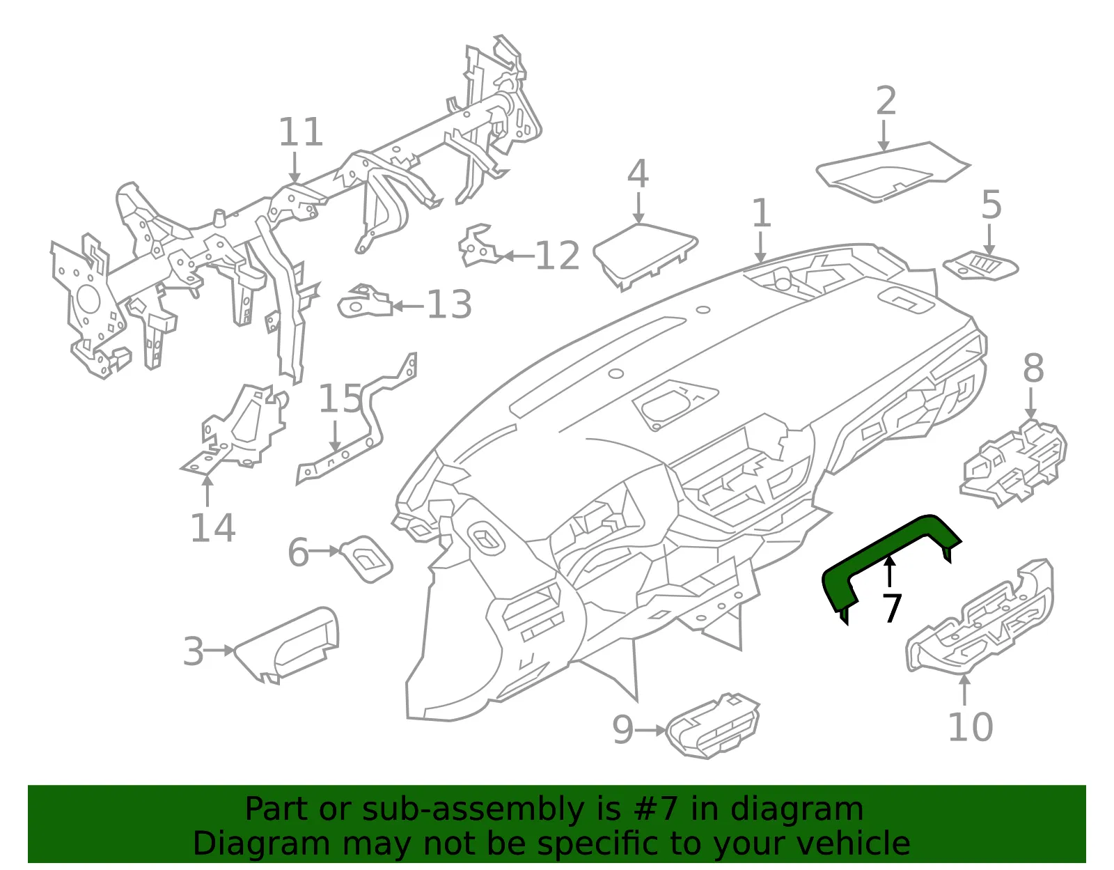 Instrument Panel Trim Panel - Nissan (68260-9HF1A) - view 2