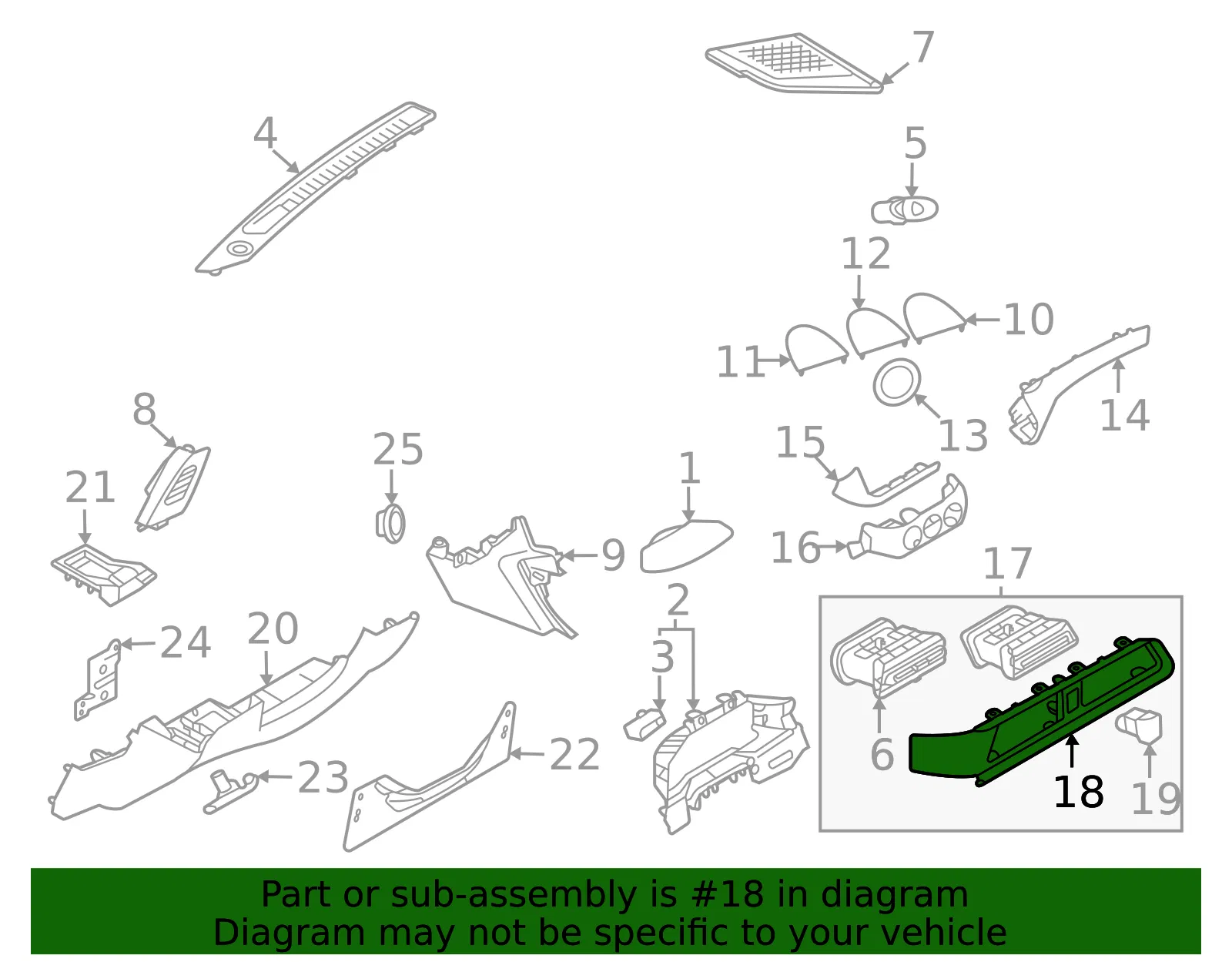 Instrument Panel Trim Panel - Nissan (68261-6GP0A) - view 2