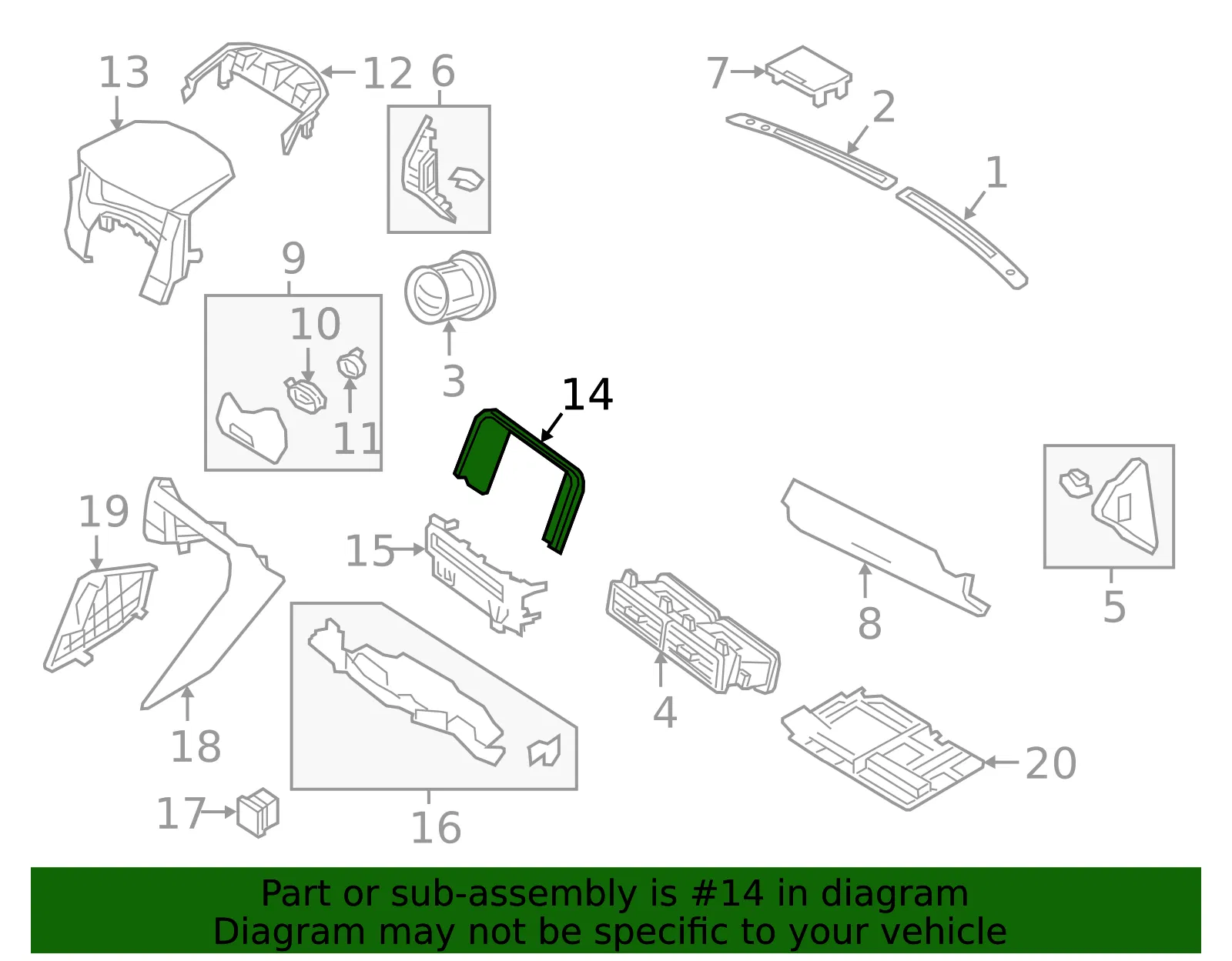 Instrument Panel Bezel - Nissan (68270-6AV5A) - view 2