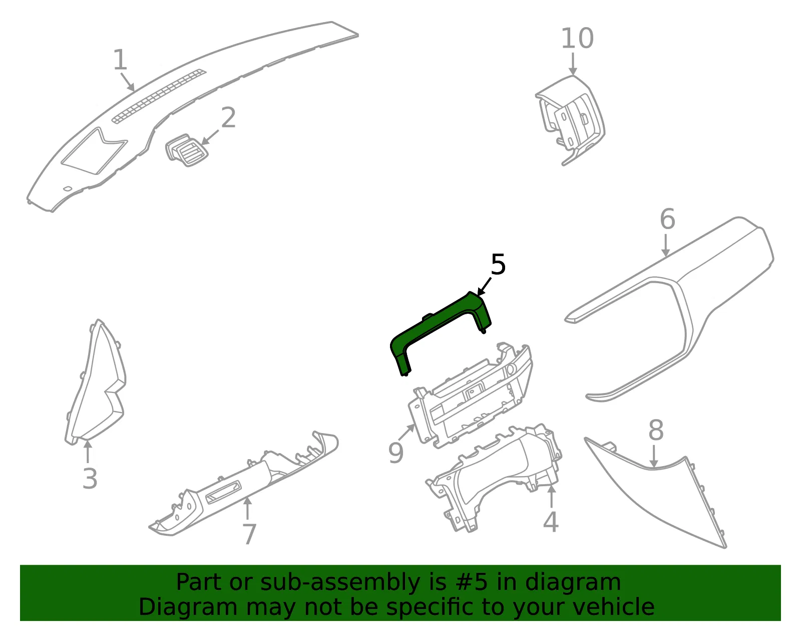 Instrument Panel Bezel - Nissan (68270-6TA0B) - view 2