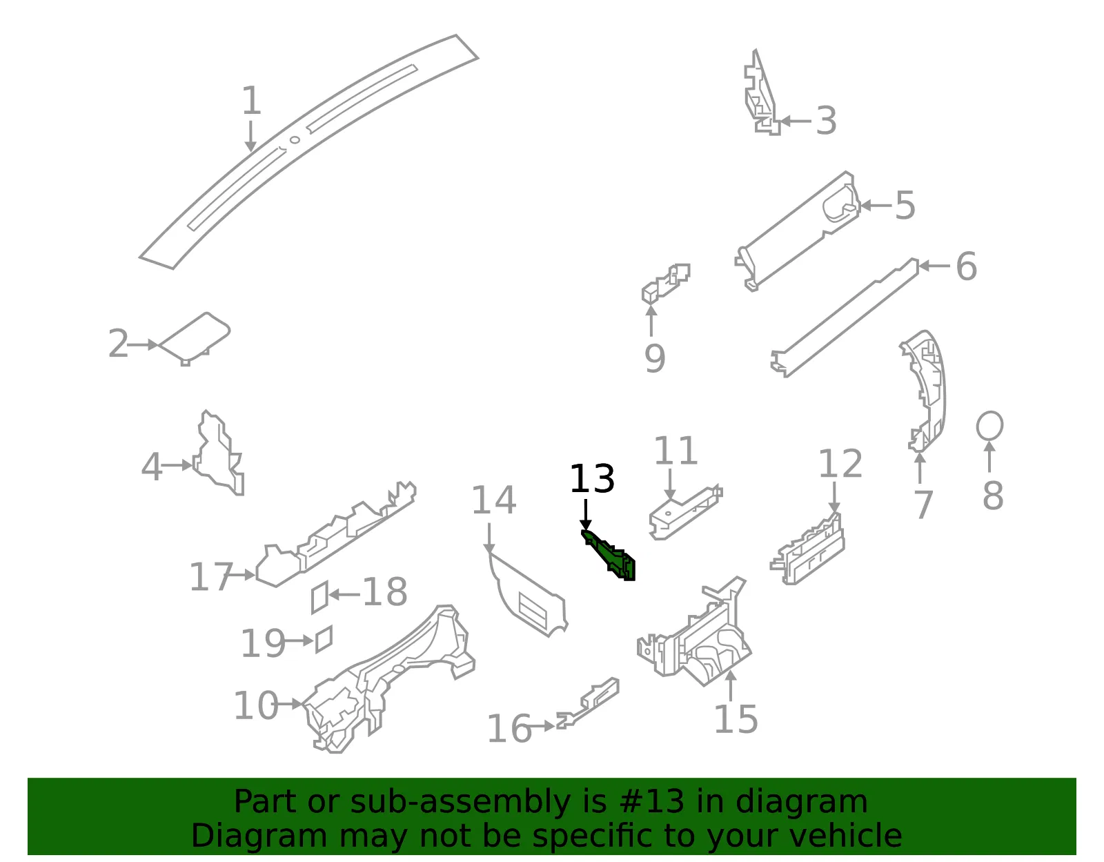 Instrument Panel Trim Panel - Nissan (68297-EZ00A) - view 2