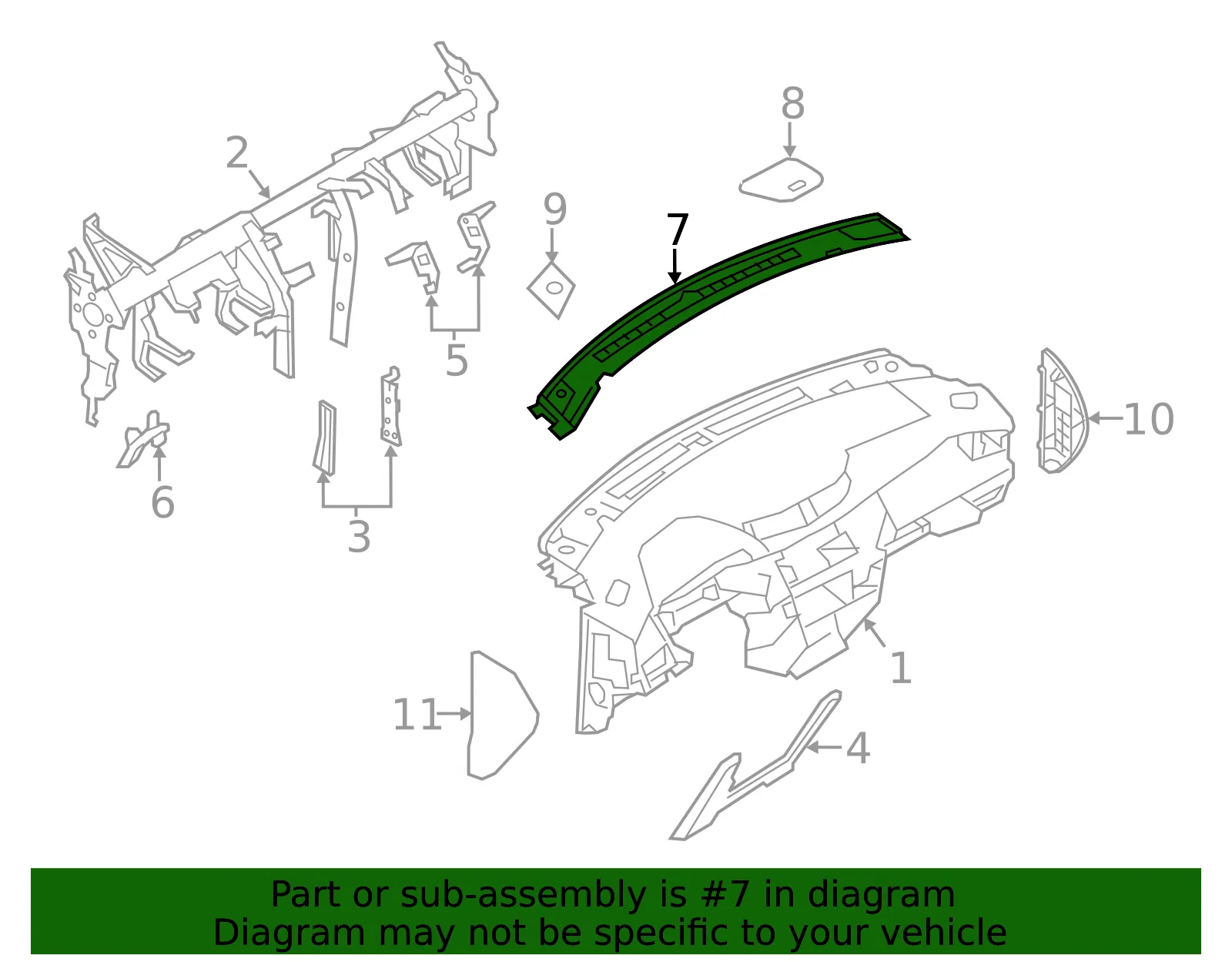 Dashboard Air Vent Trim - Nissan (68310-4BA0A) - view 2