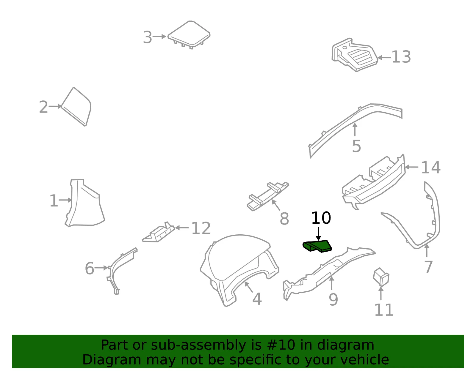 Instrument Panel Trim Panel - Nissan (68411-5AA0A) - view 2