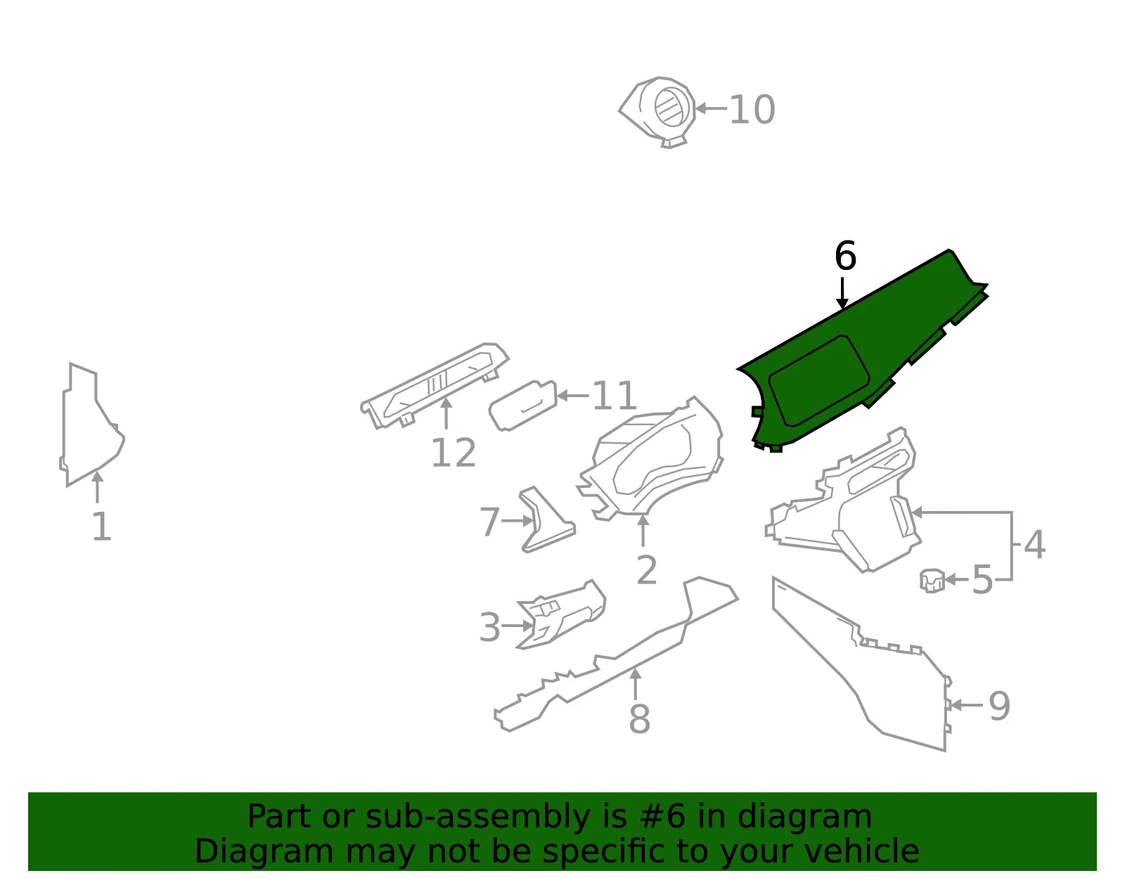 Instrument Panel Trim Panel - Nissan (68411-5R02A) - view 2