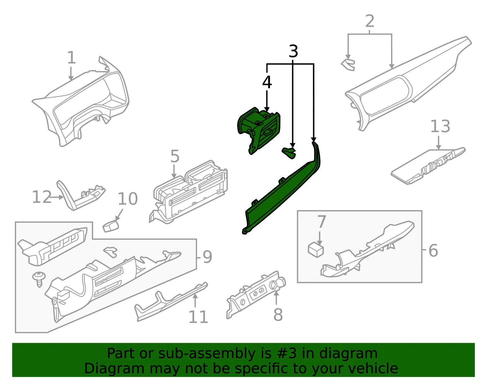 Trim Panel - Nissan (68411-6RR3A) - view 2