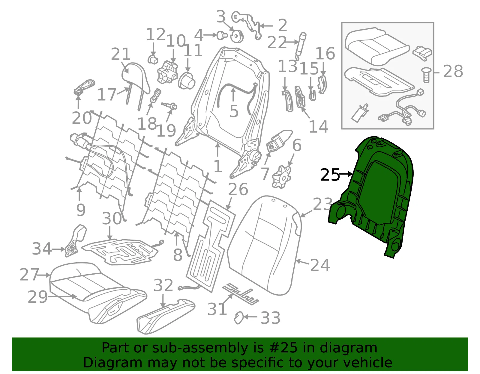 Seat Back Panel - Driver's Side (LH) - Volvo (6841855) - view 3