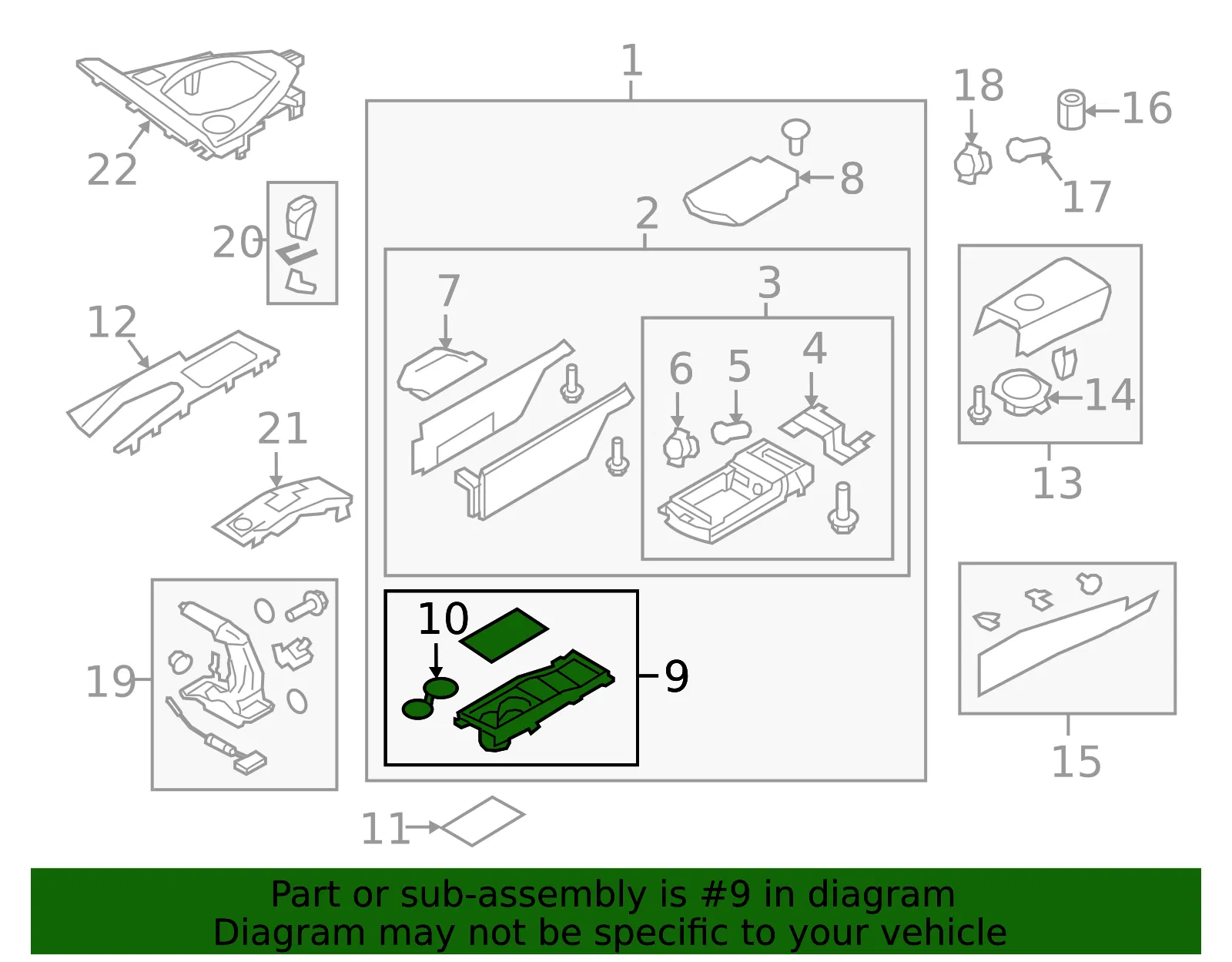 Cup Holder Assembly - Nissan (68430-KB50A) - view 2