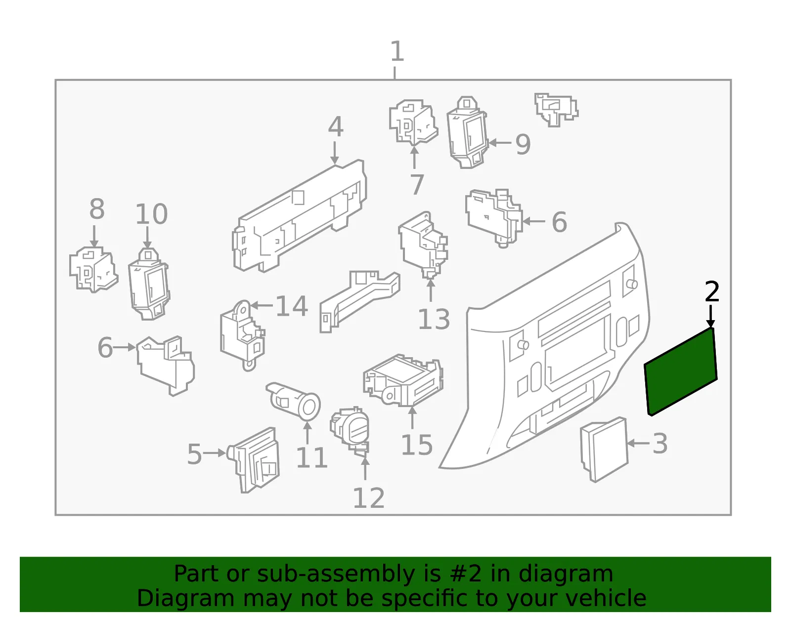 Console Cap - Nissan (68442-1LA0B) - view 2