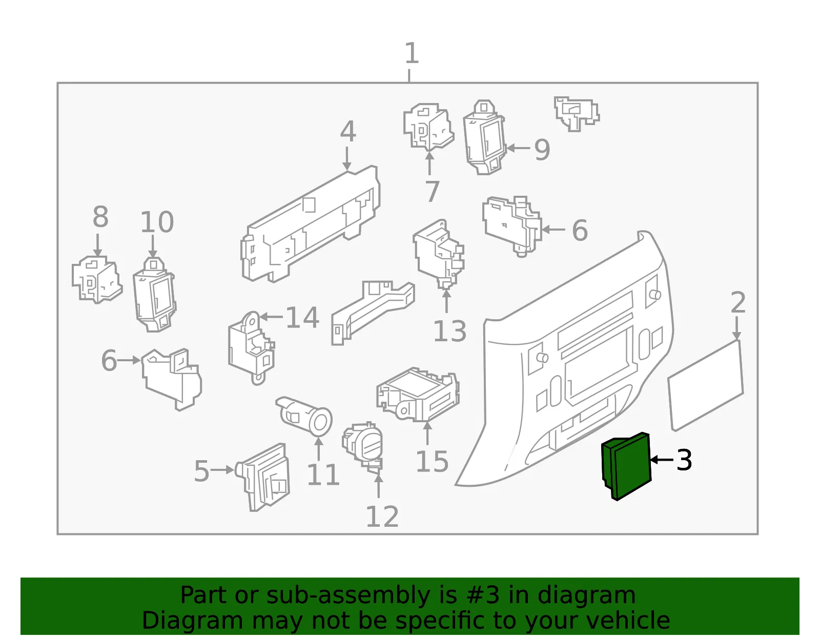 Console Cap - Nissan (68490-6GX0B) - view 2