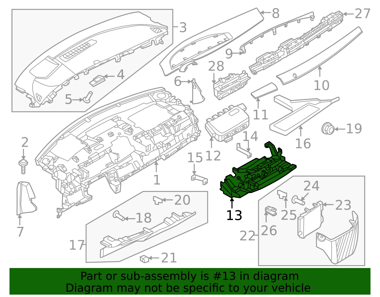 Instrument Panel Trim Panel - Nissan (68560-5MP2A) - view 2