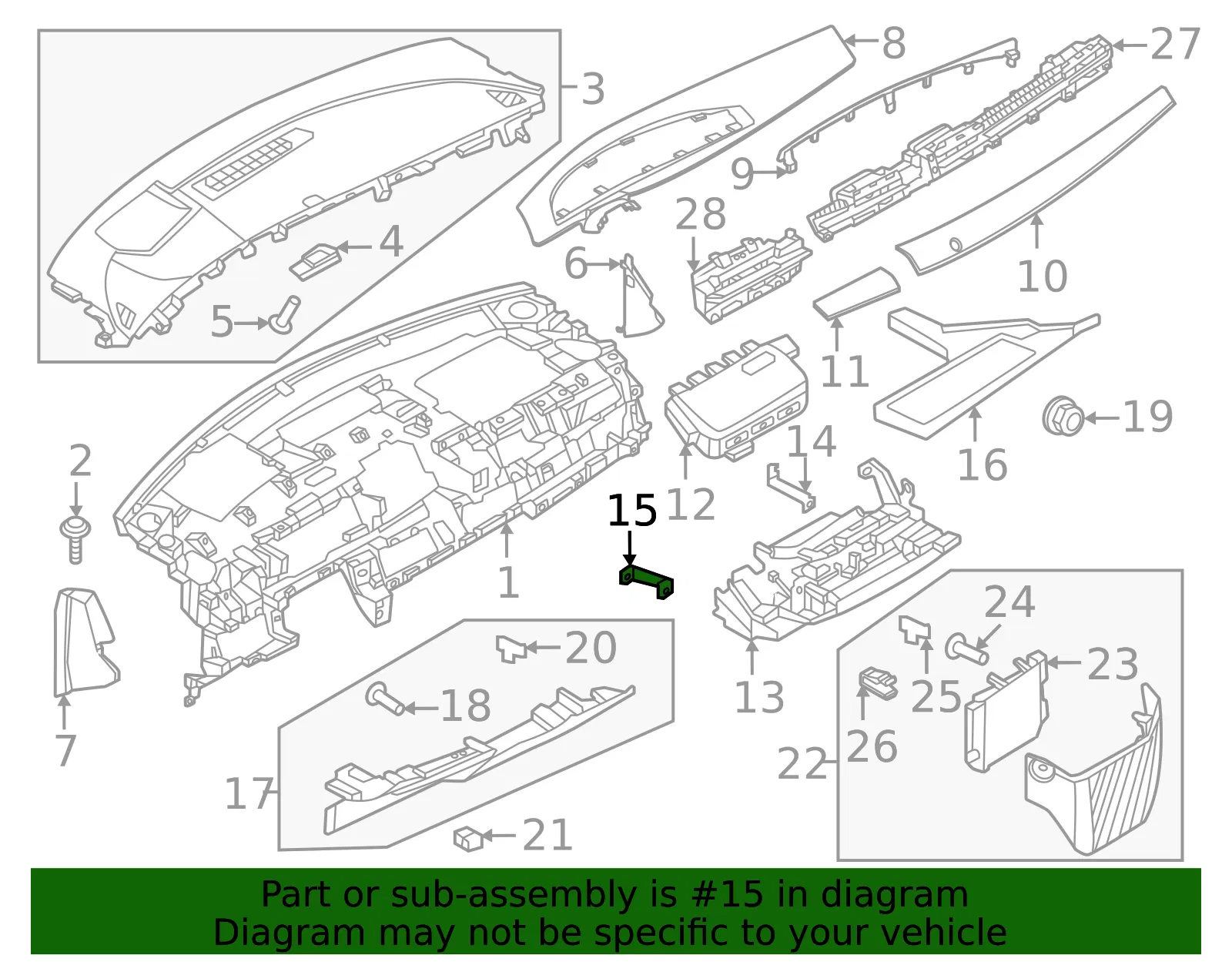 Instrument Panel Trim Panel Bracket - Nissan (68565-5MP0A) - view 2