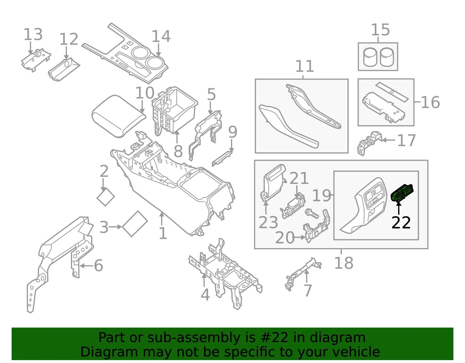 Console Air Vent - Nissan (68794-3KA1B) - view 2
