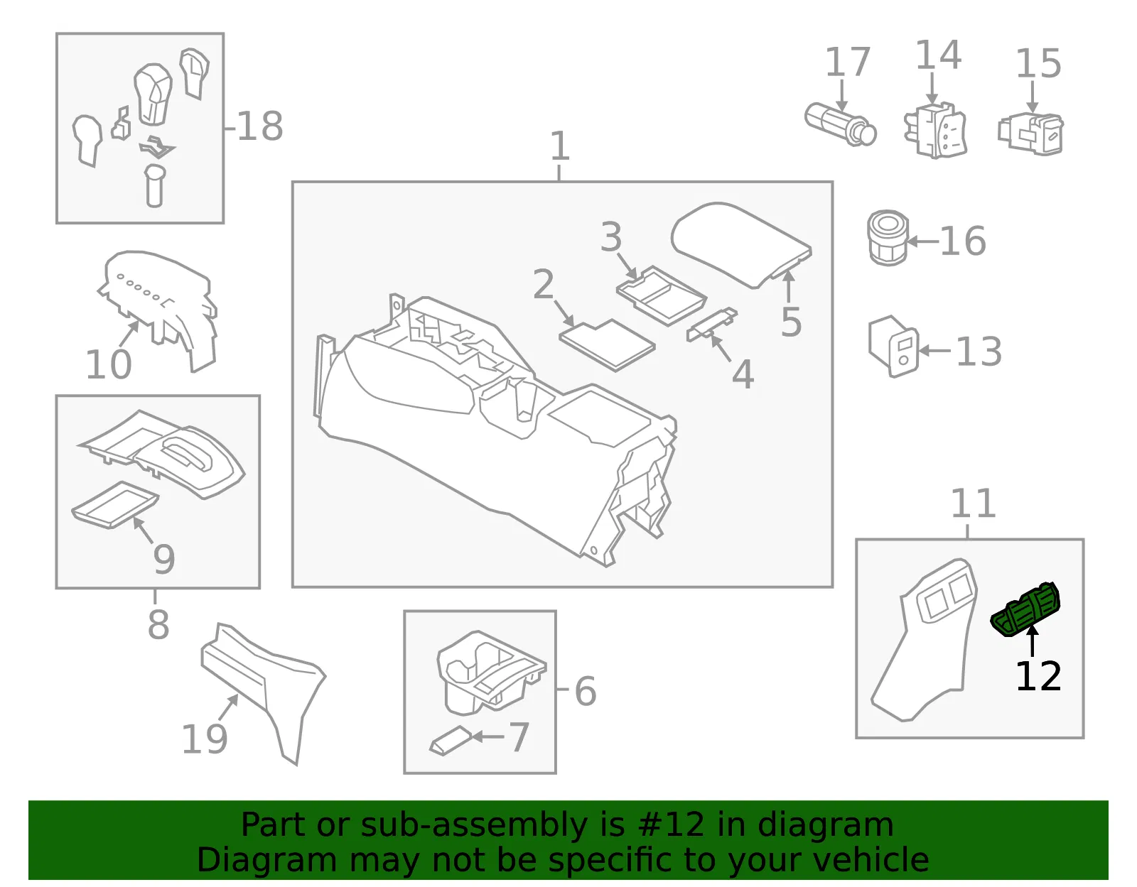 Console Air Vent - Nissan (68794-4CL1B) - view 2