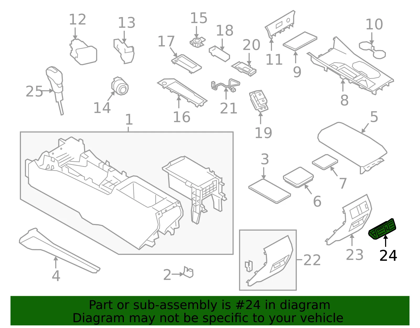 Console Air Vent - Nissan (68794-6RC1A) - view 2