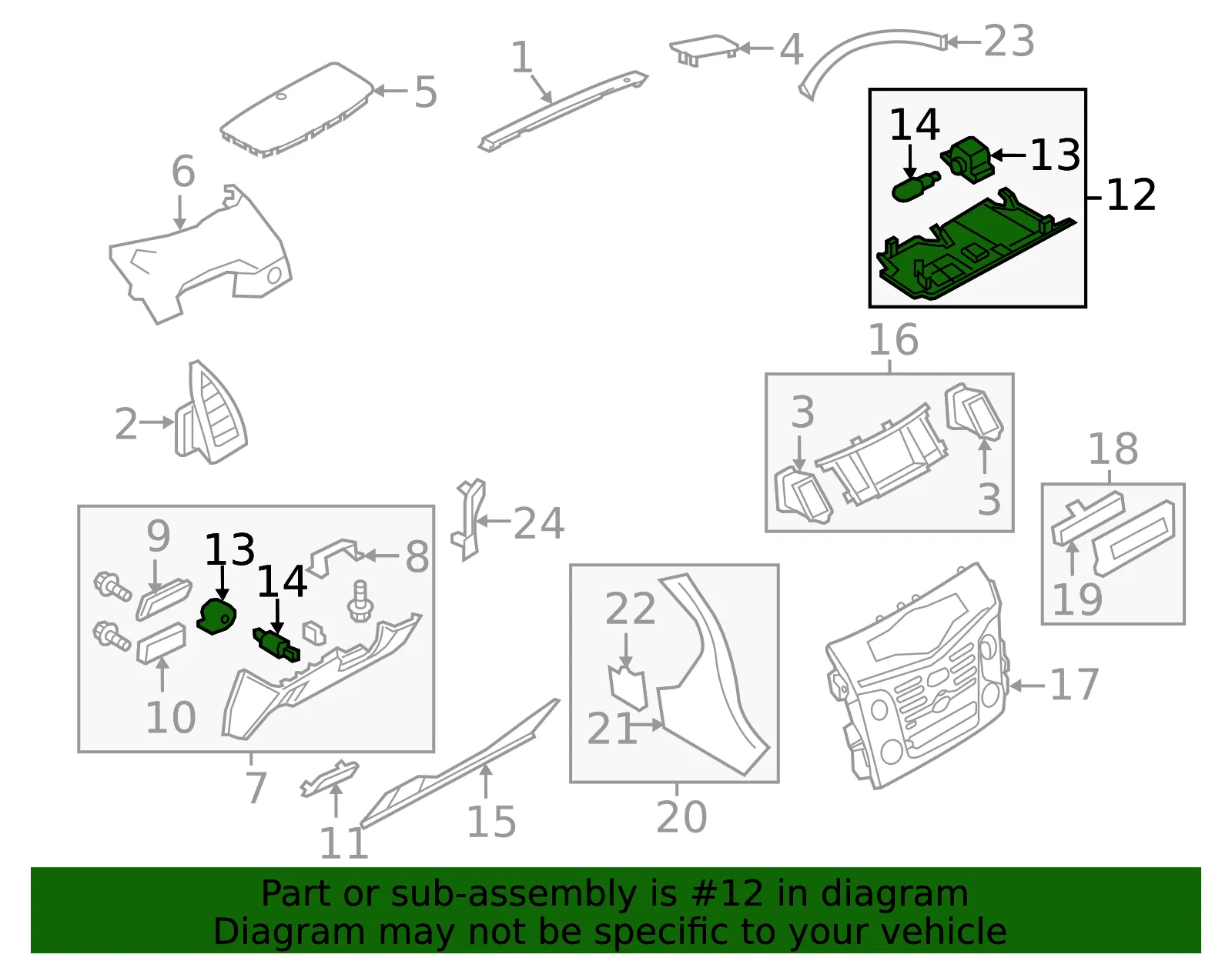 Lower Trim Panel - Nissan (68920-3ZD3A) - view 2