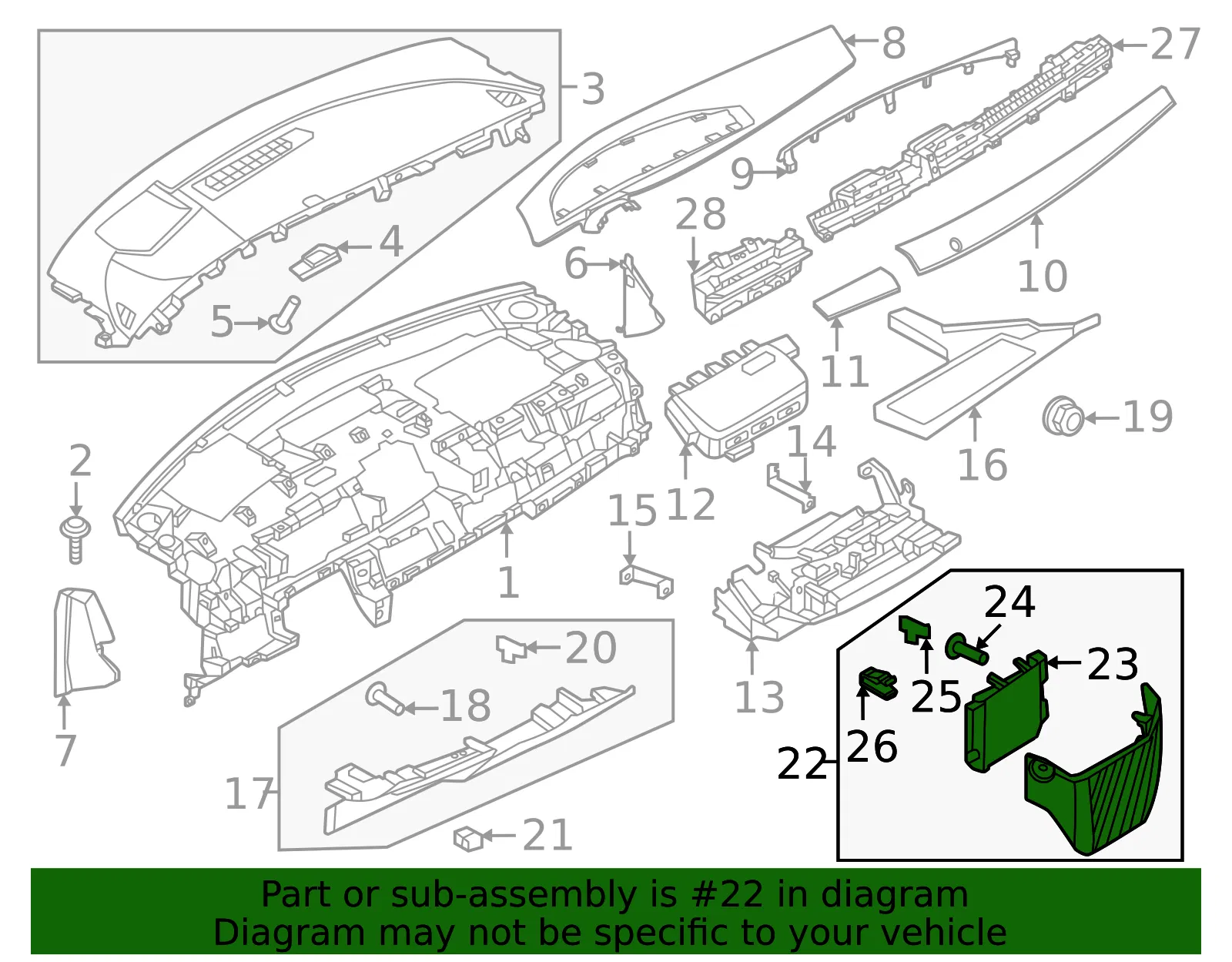 Instrument Panel Trim Panel - Nissan (68920-5MP0A) - view 2