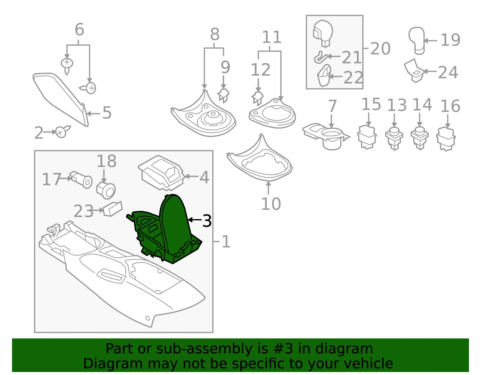 Console Compartment - Nissan (68924-1EL0A) - view 2
