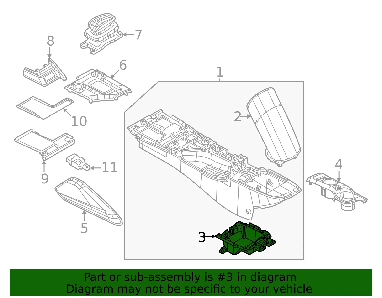 Console Compartment - Nissan (68924-6GP0A) - view 2