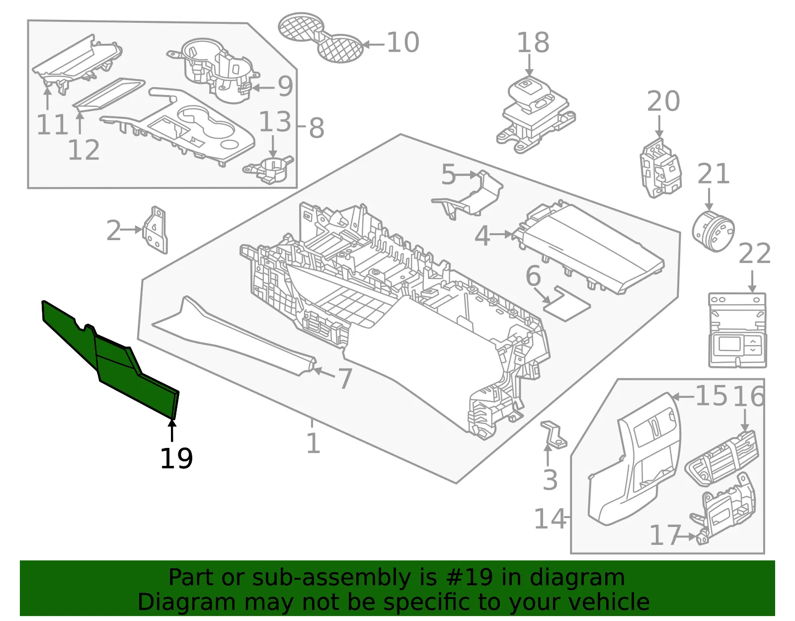 Console Trim Panel - Nissan (68930-6RR0A) - view 2