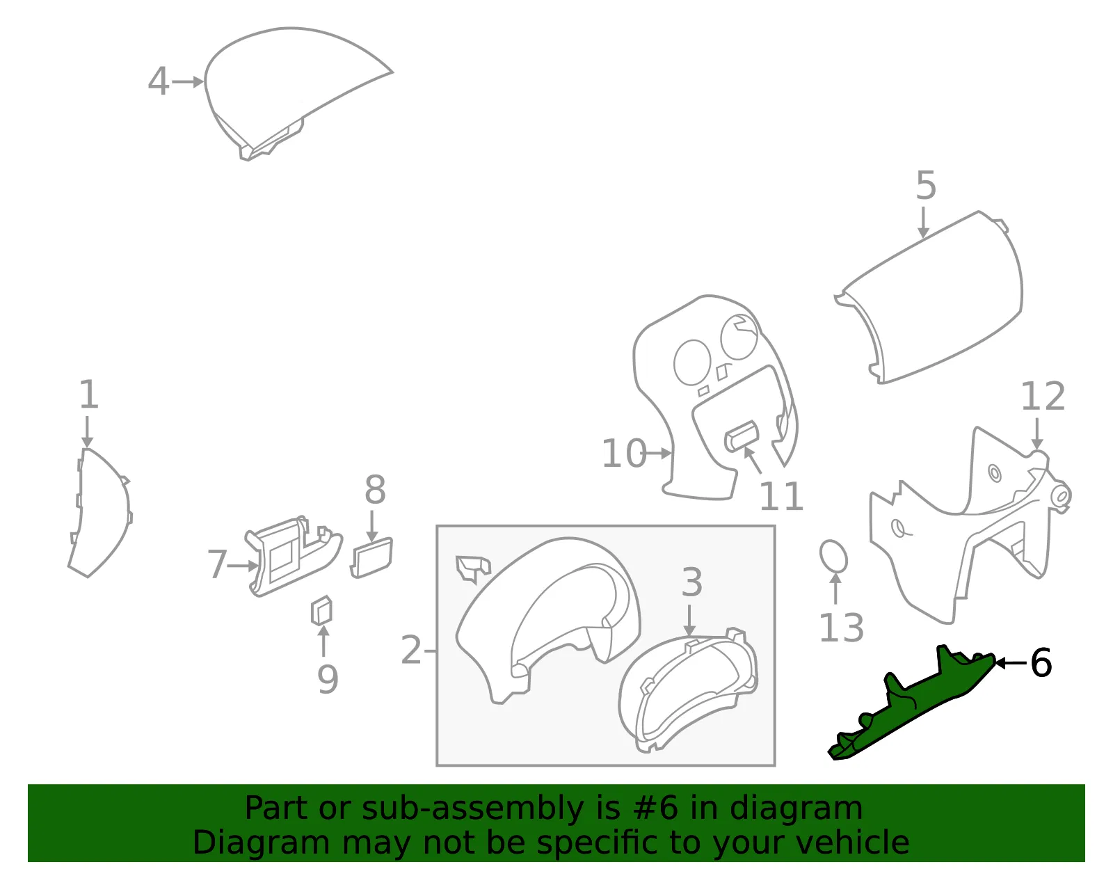 Instrument Panel Knee Bolster (Lower) - Nissan (68962-9KN0A) - view 2