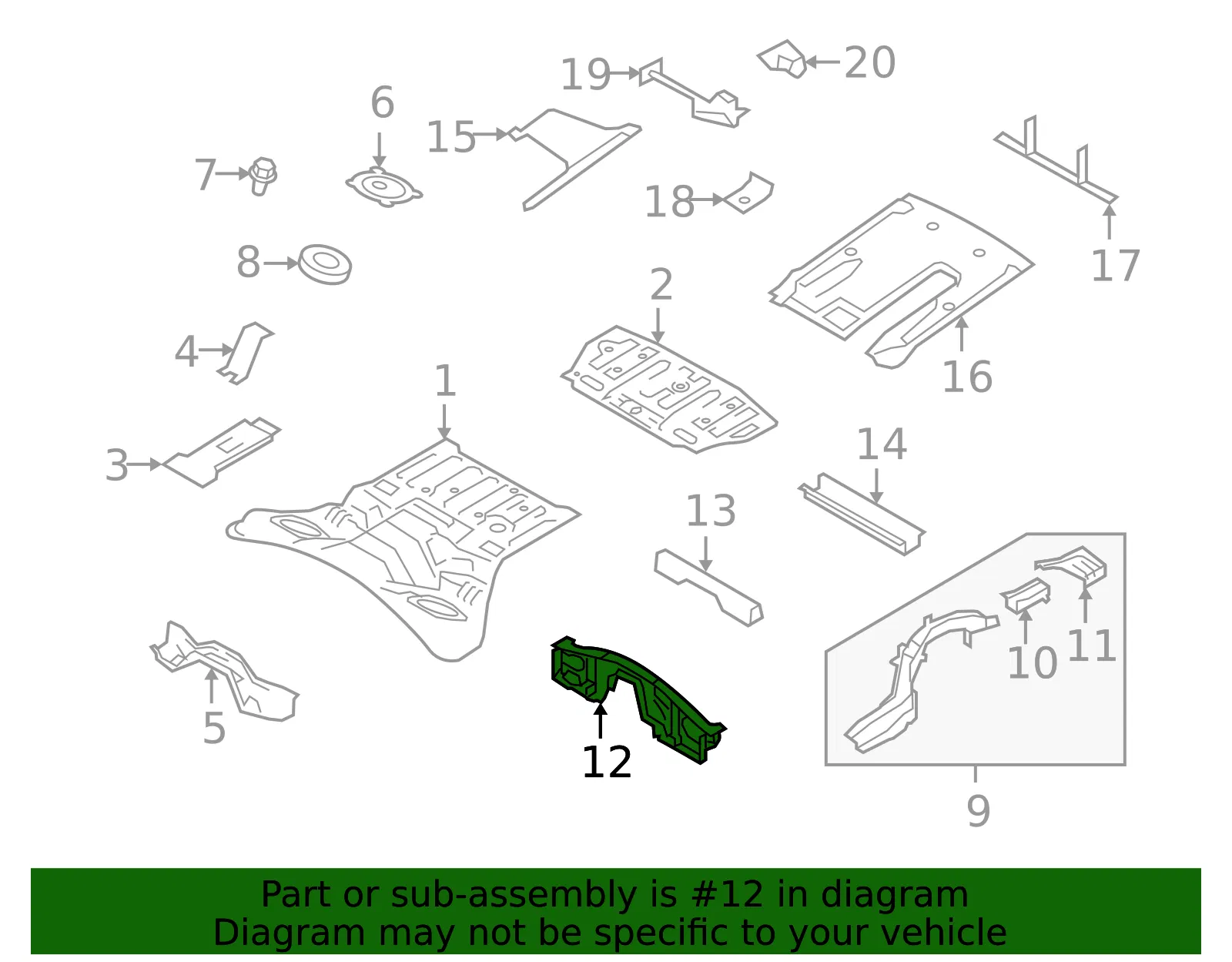 Rear Seat Cross Member - Nissan (74540-JF00A) - view 2