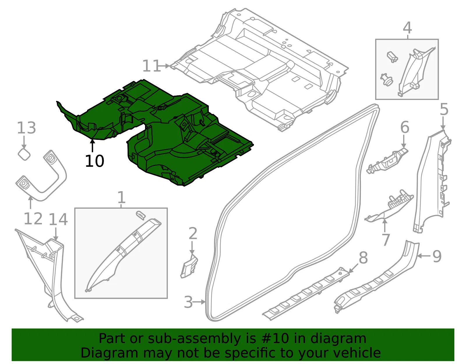Front Carpet - Nissan (74900-9BX0B) - view 2