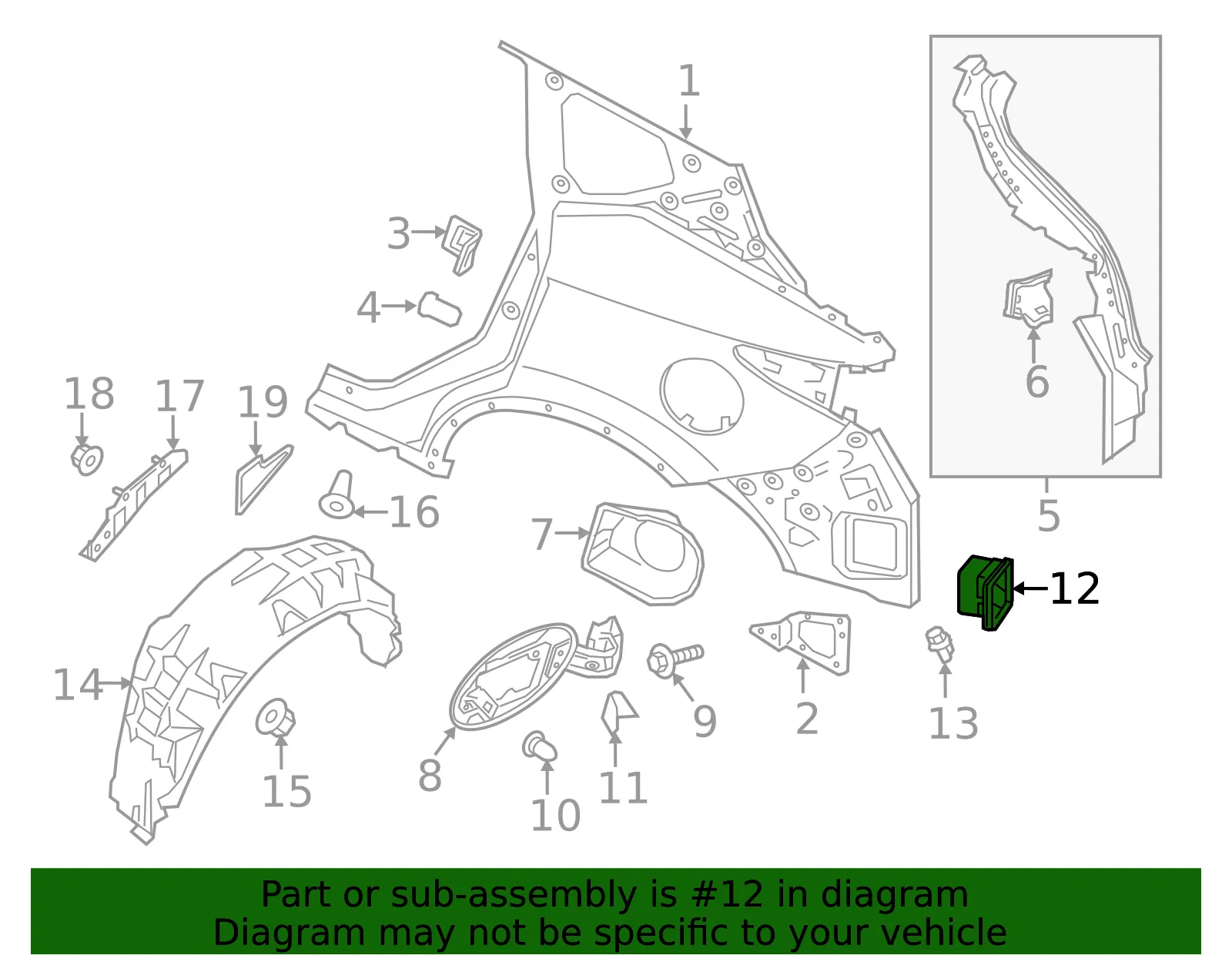 Pressure Vent - Nissan (76804-9UE0A) - view 4