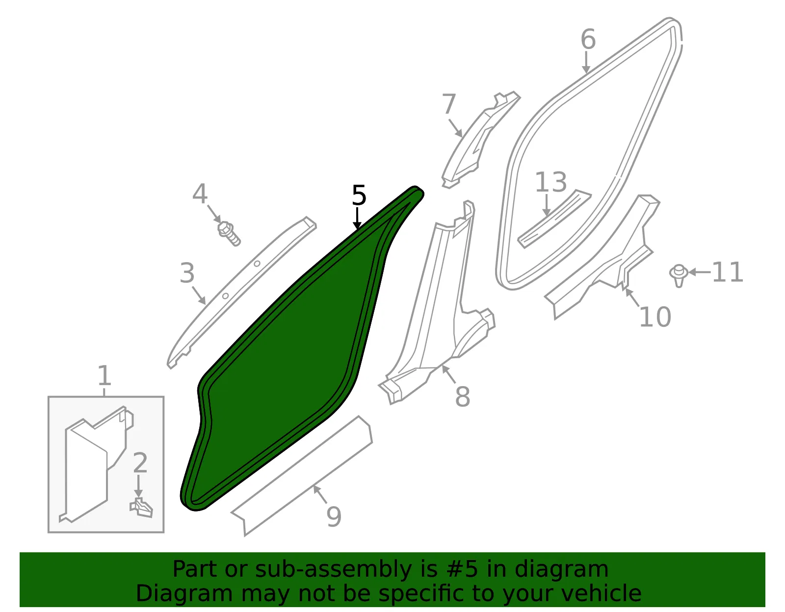 Opening Trim - Nissan (76921-9HT1A) - view 3
