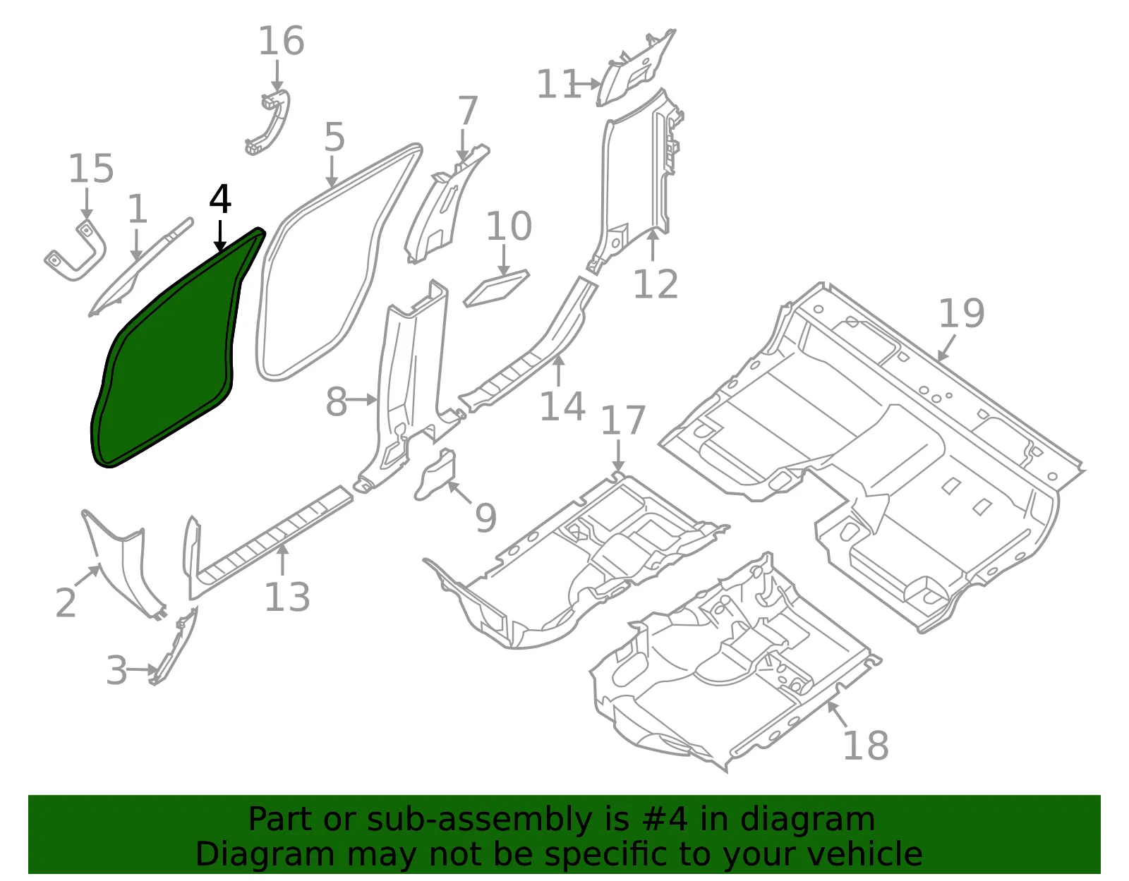 Opening Trim - Nissan (76922-9BS0A) - view 2
