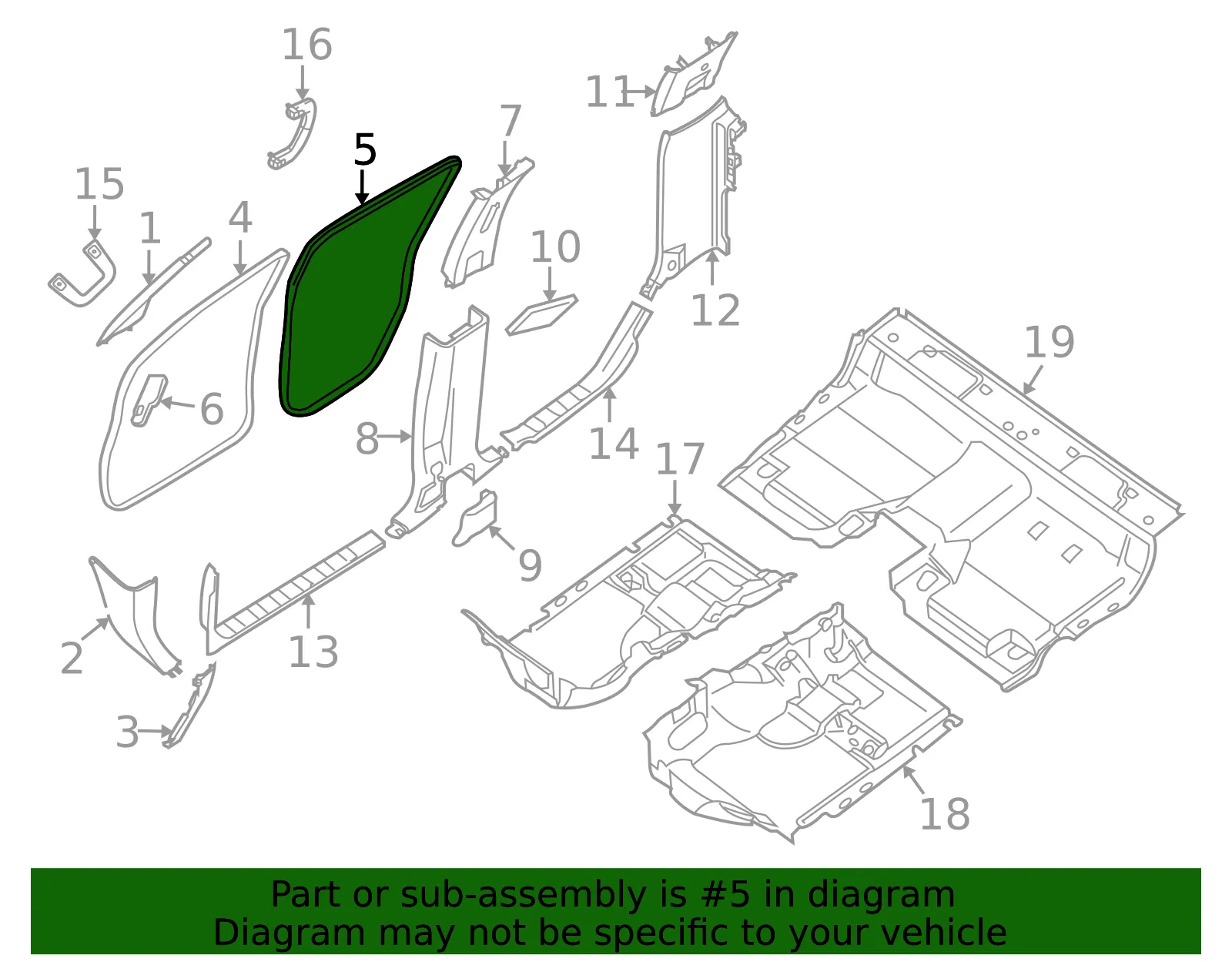 Opening Trim - Nissan (76923-9BP0A) - view 2