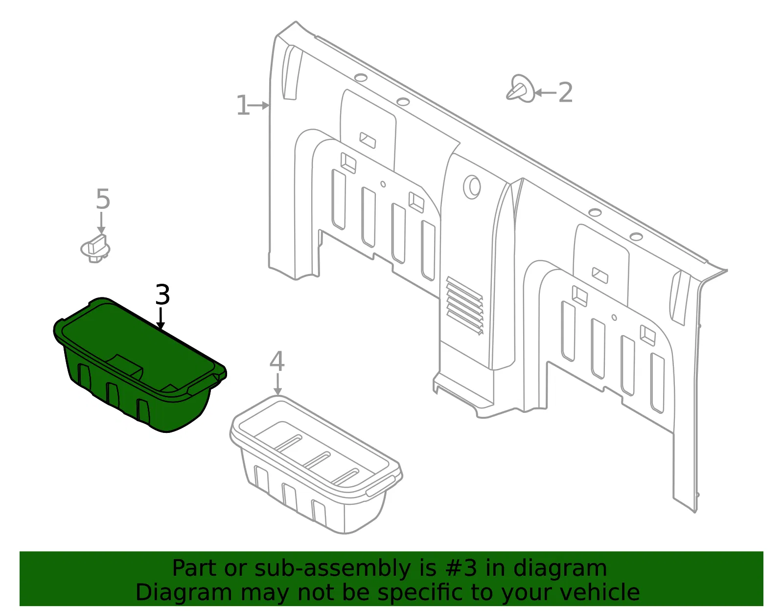 Floor Storage Compartment - Nissan (76983-9BU1A) - view 2