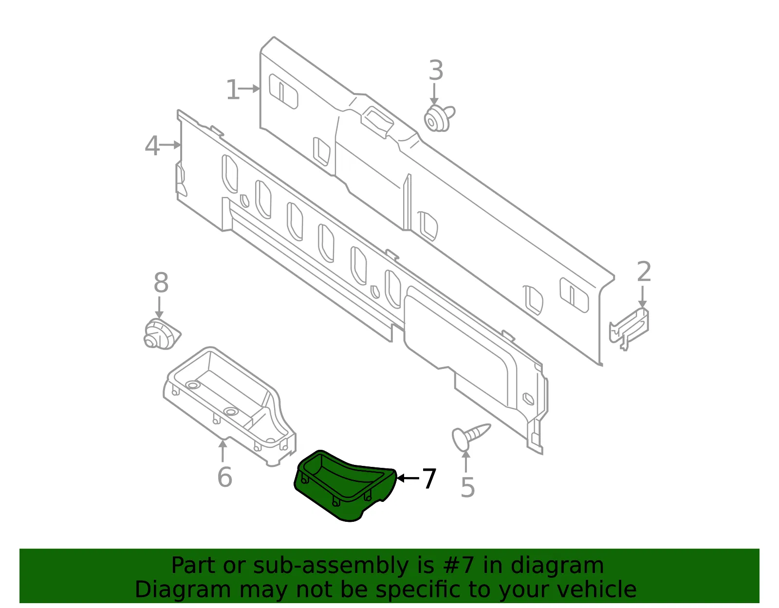 Floor Storage Compartment - Nissan (76983-9BW0A) - view 2