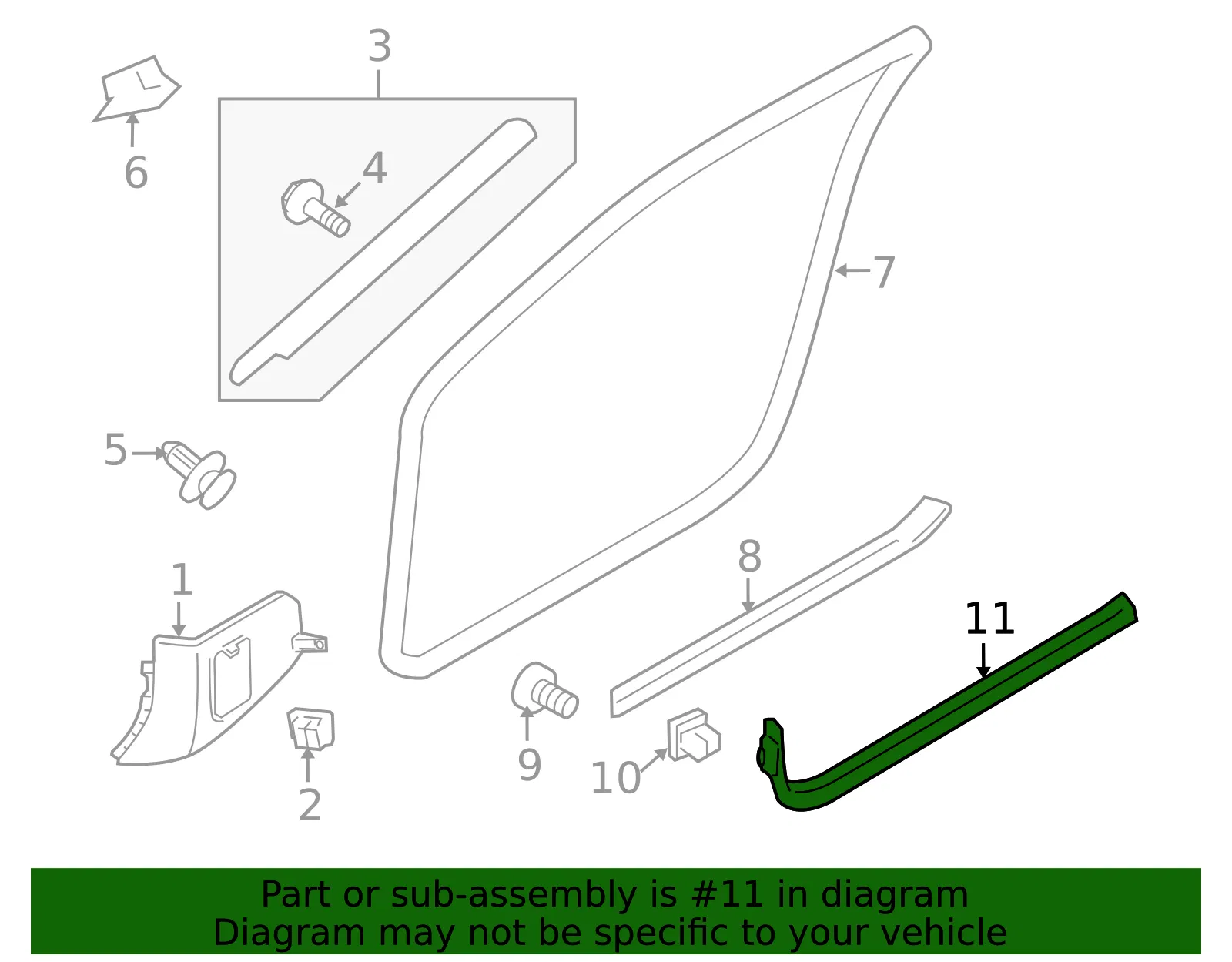 Sill Trim - Driver's Side (LH) - Nissan (769B5-JF00A) - view 2