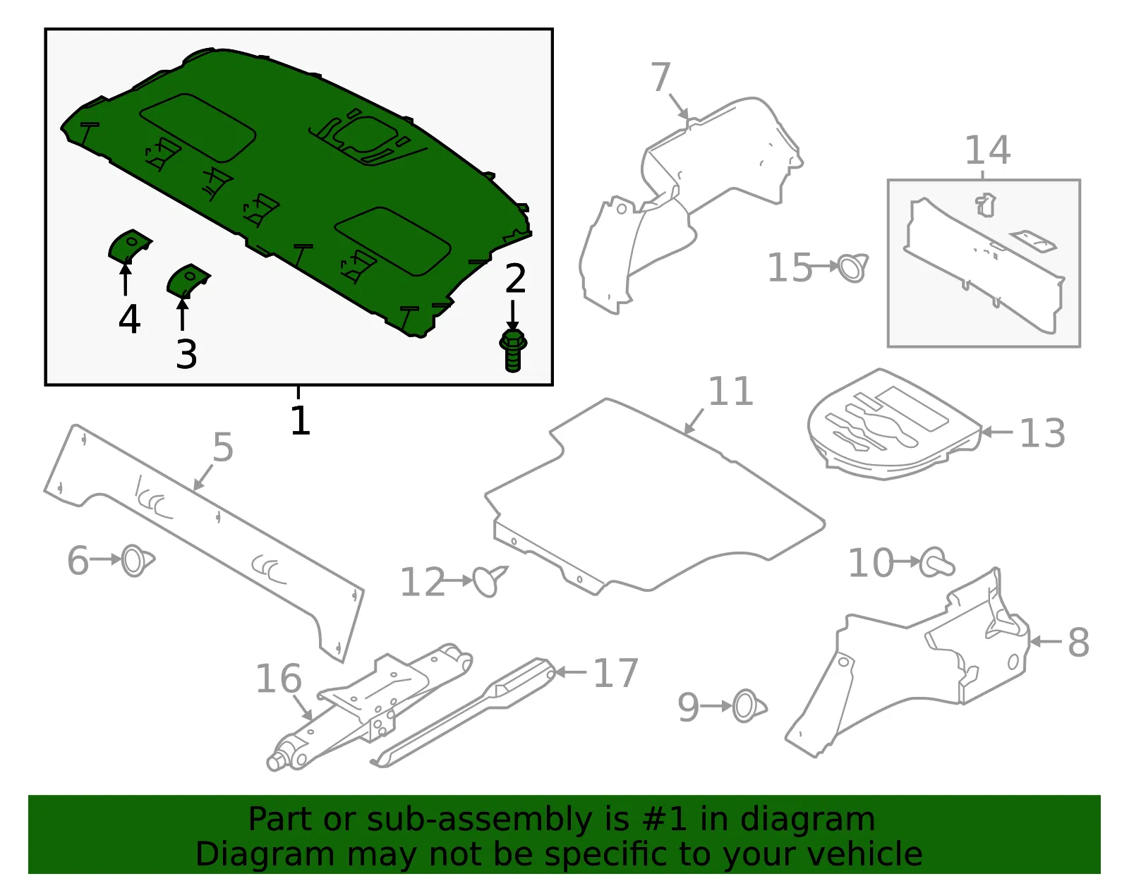 Package Tray Trim - Nissan (79910-6CA0A) - view 2