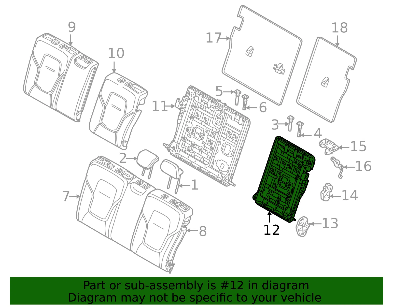 Seat Back Frame - Volvo (80000141) - view 2