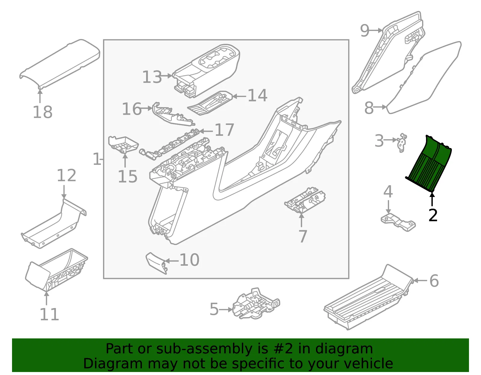 Console Mat - Volvo (80000321) - view 2