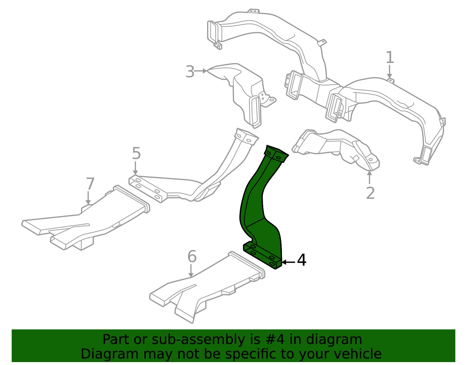 Instrument Panel Air Duct - Volvo (80000357) - view 2