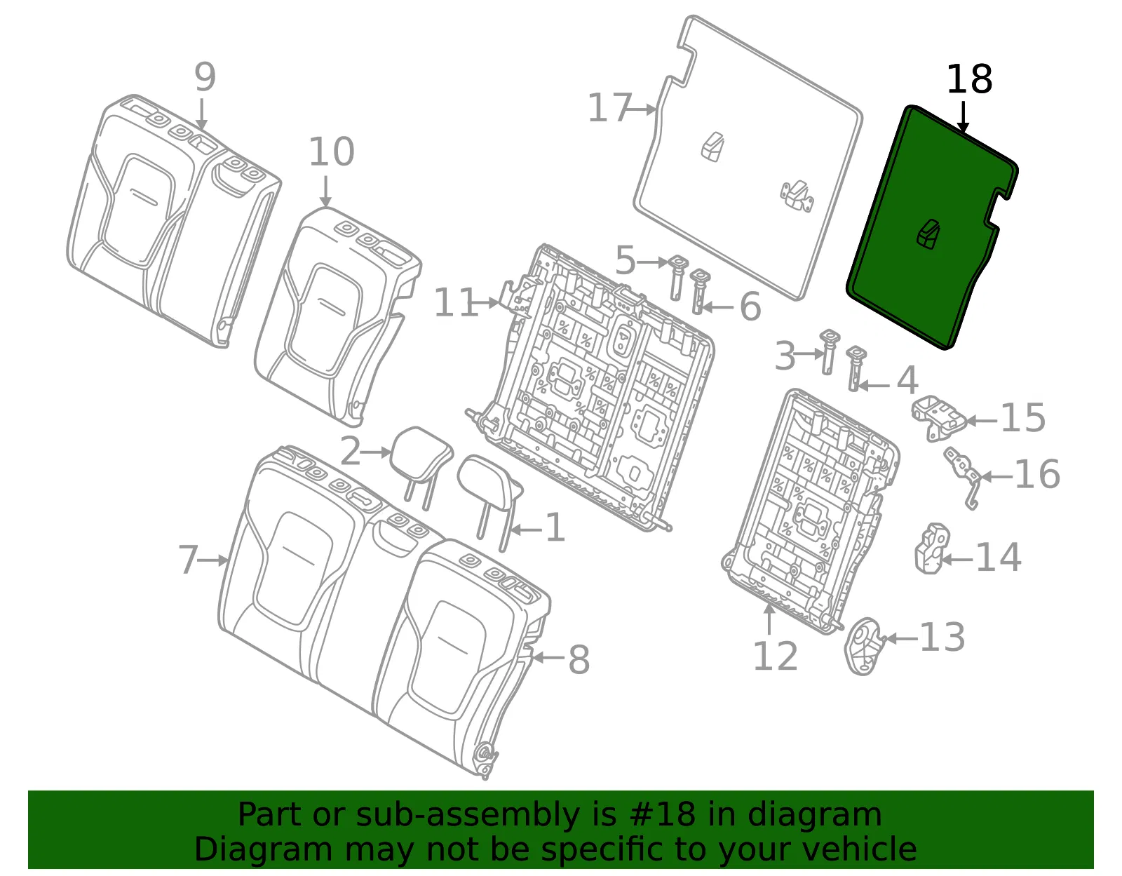 Seat Back Panel - Volvo (80001233) - view 2