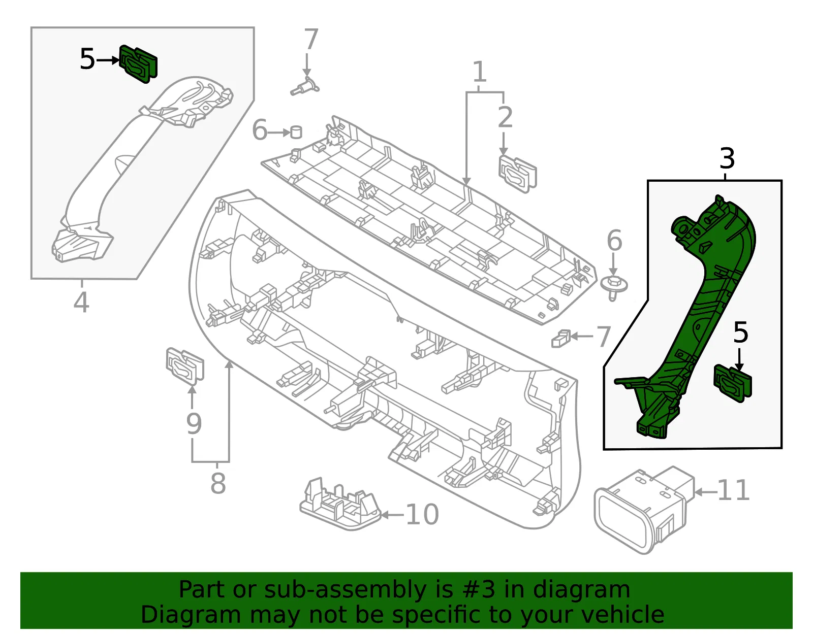 Side Gate Trim - Volvo (80001739) - view 2