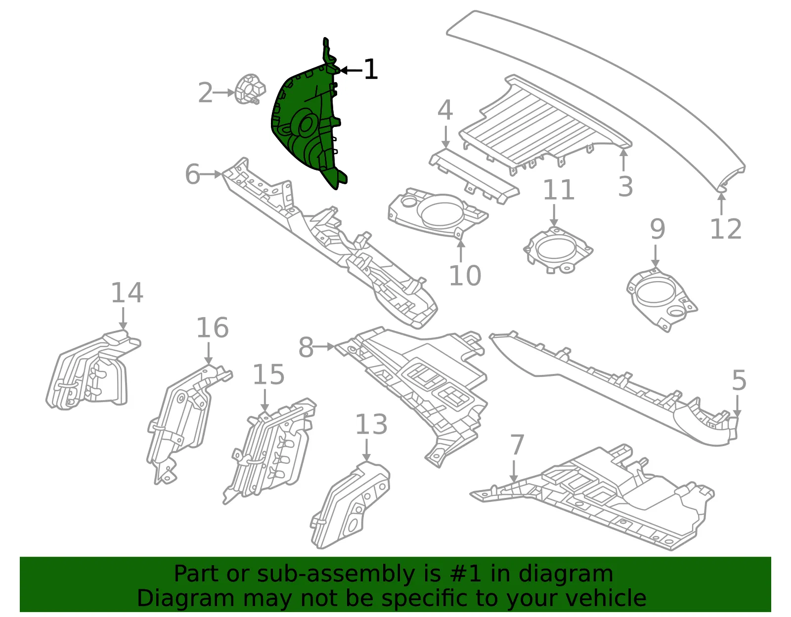Instrument Panel Side Cover - Volvo (80002672) - view 2