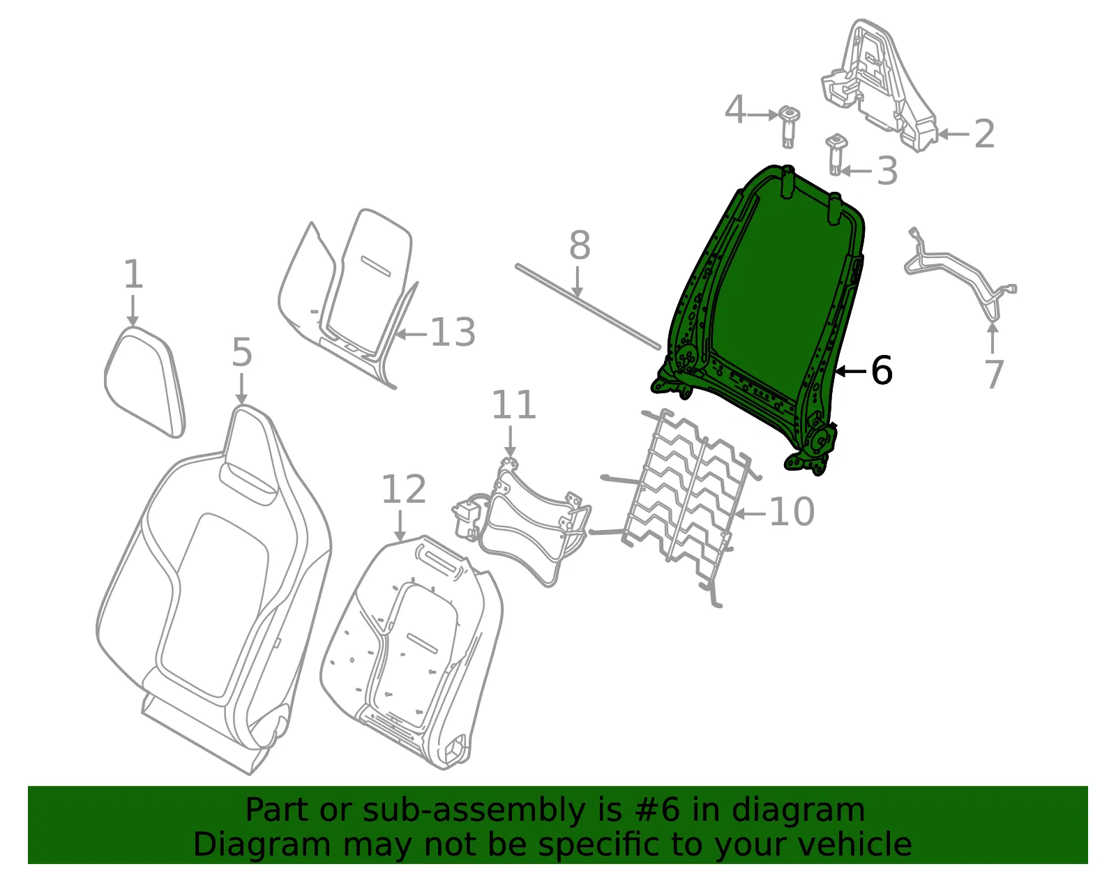 Seat Back Frame - Volvo (80010871) - view 2