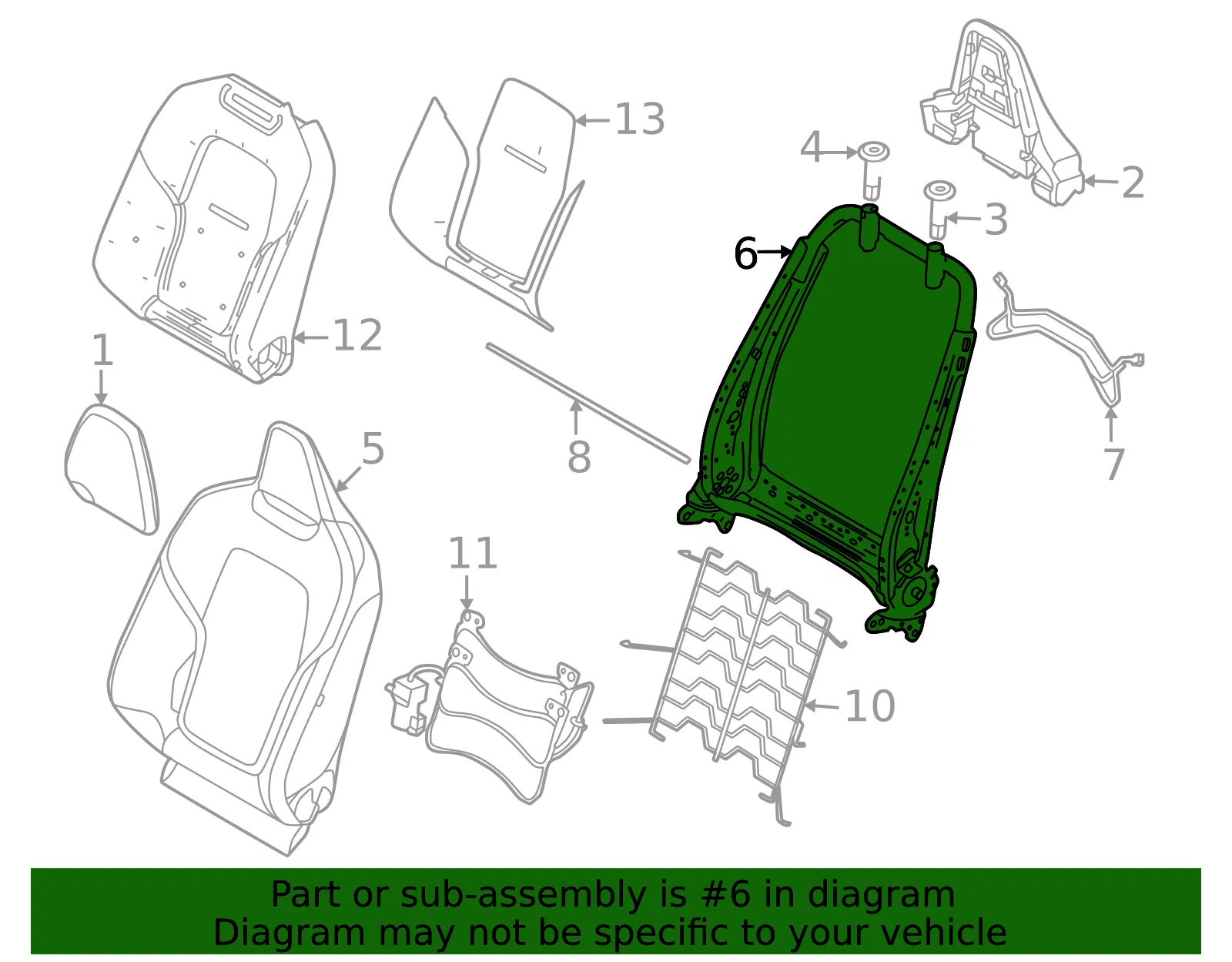 Seat Back Frame - Volvo (80010873) - view 2