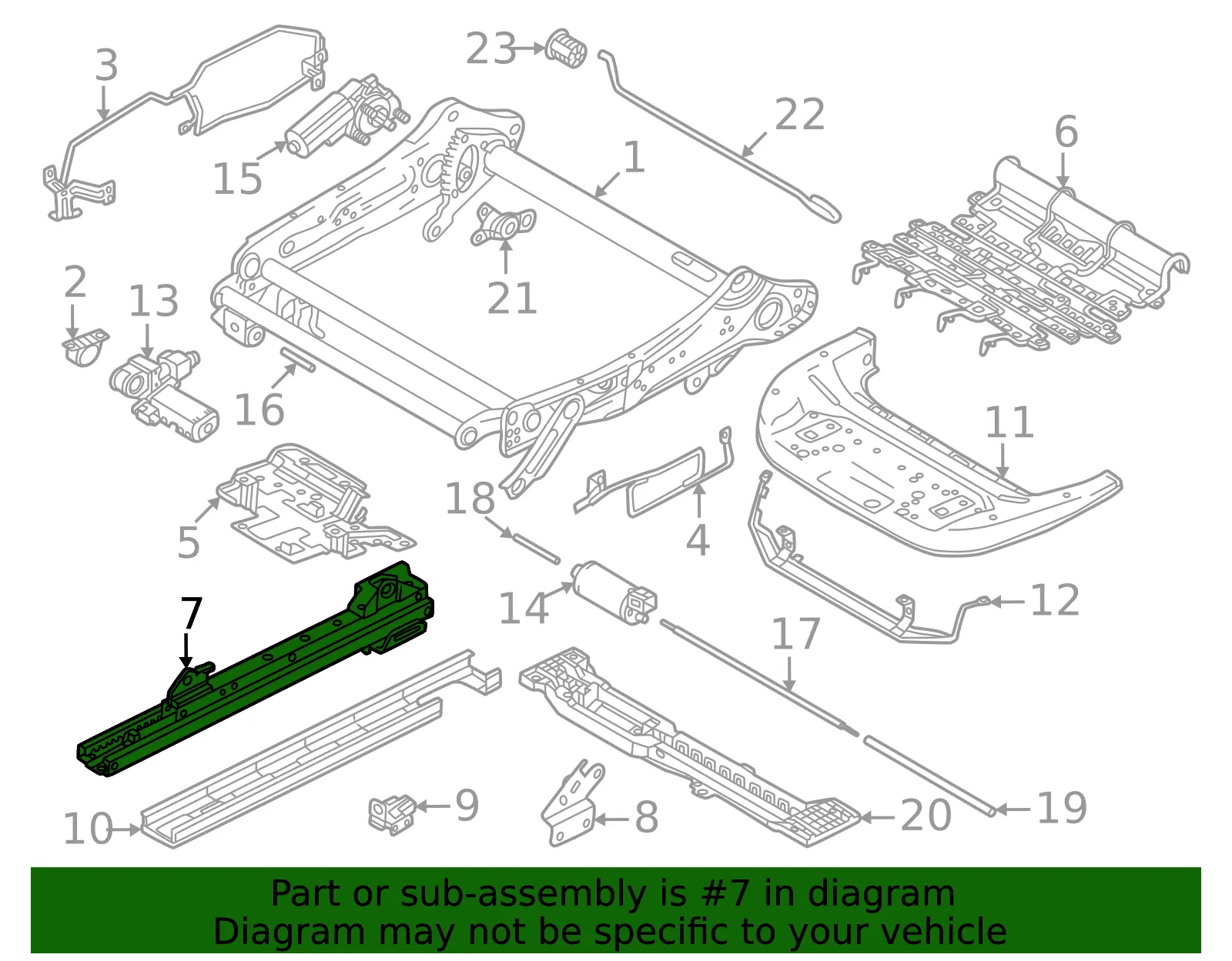 Seat Track - Volvo (80010917) - view 2