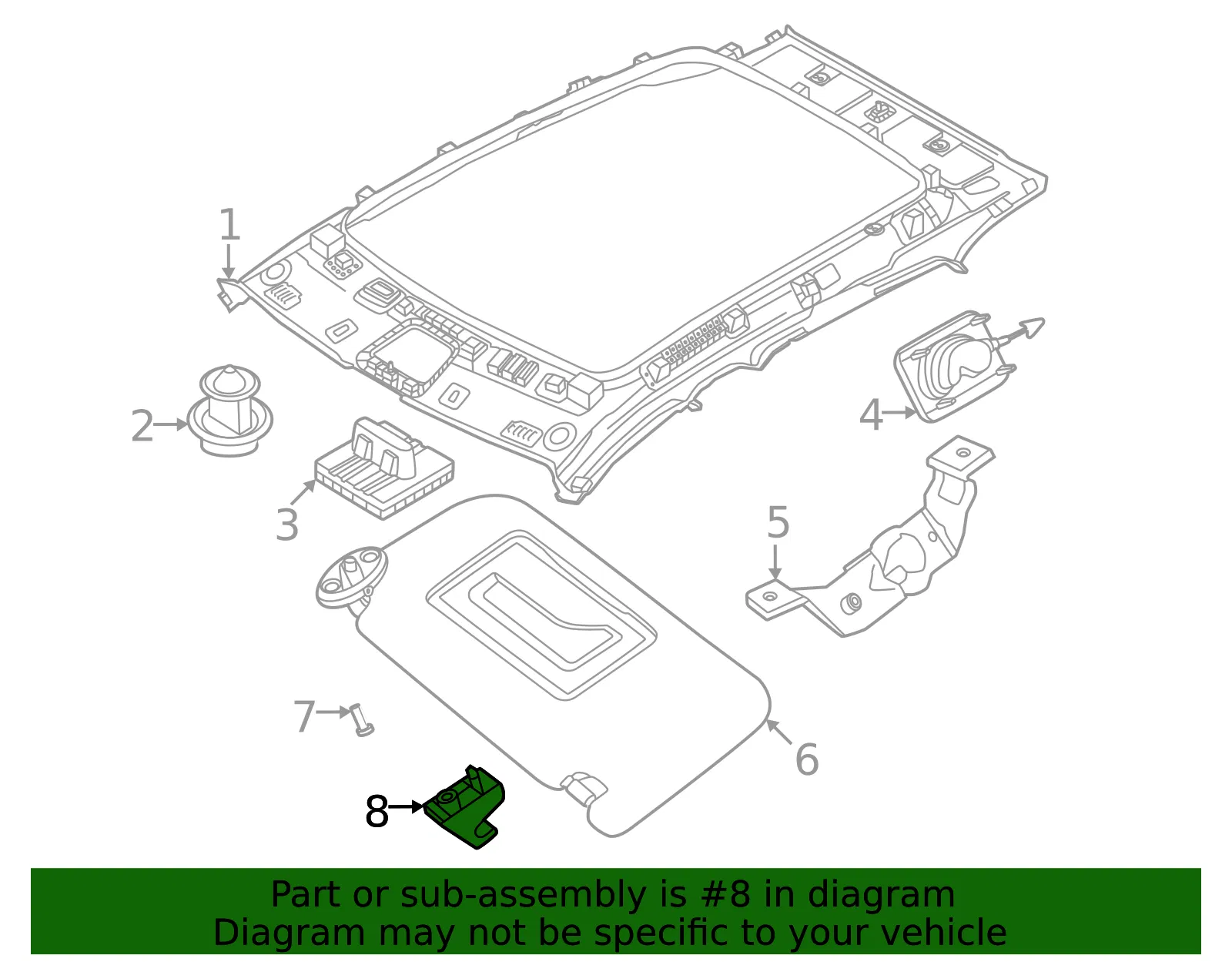 Sun Visor Holder - Volvo (80011760) - view 2