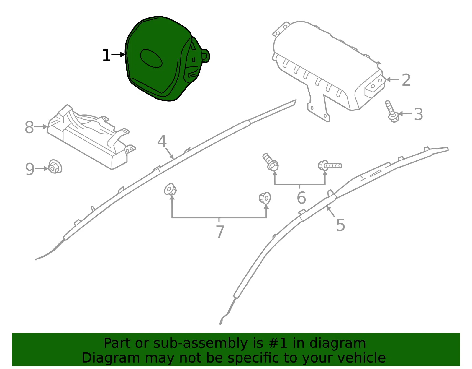 Driver Air Bag - Kia (80100-J6500RBQ) - view 2