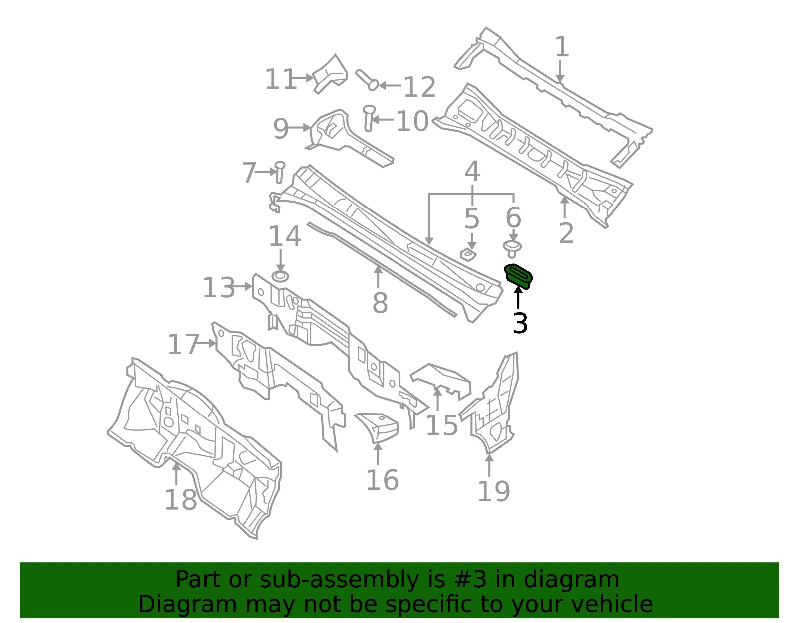 Upper Dash Panel Plug - Nissan (80874-61U00) - view 2