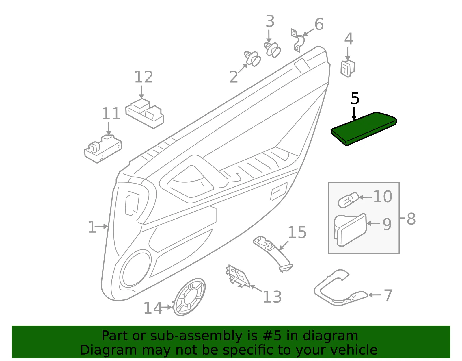 Armrest - Driver's Side (LH) - Nissan (80941-6AW0B) - view 2