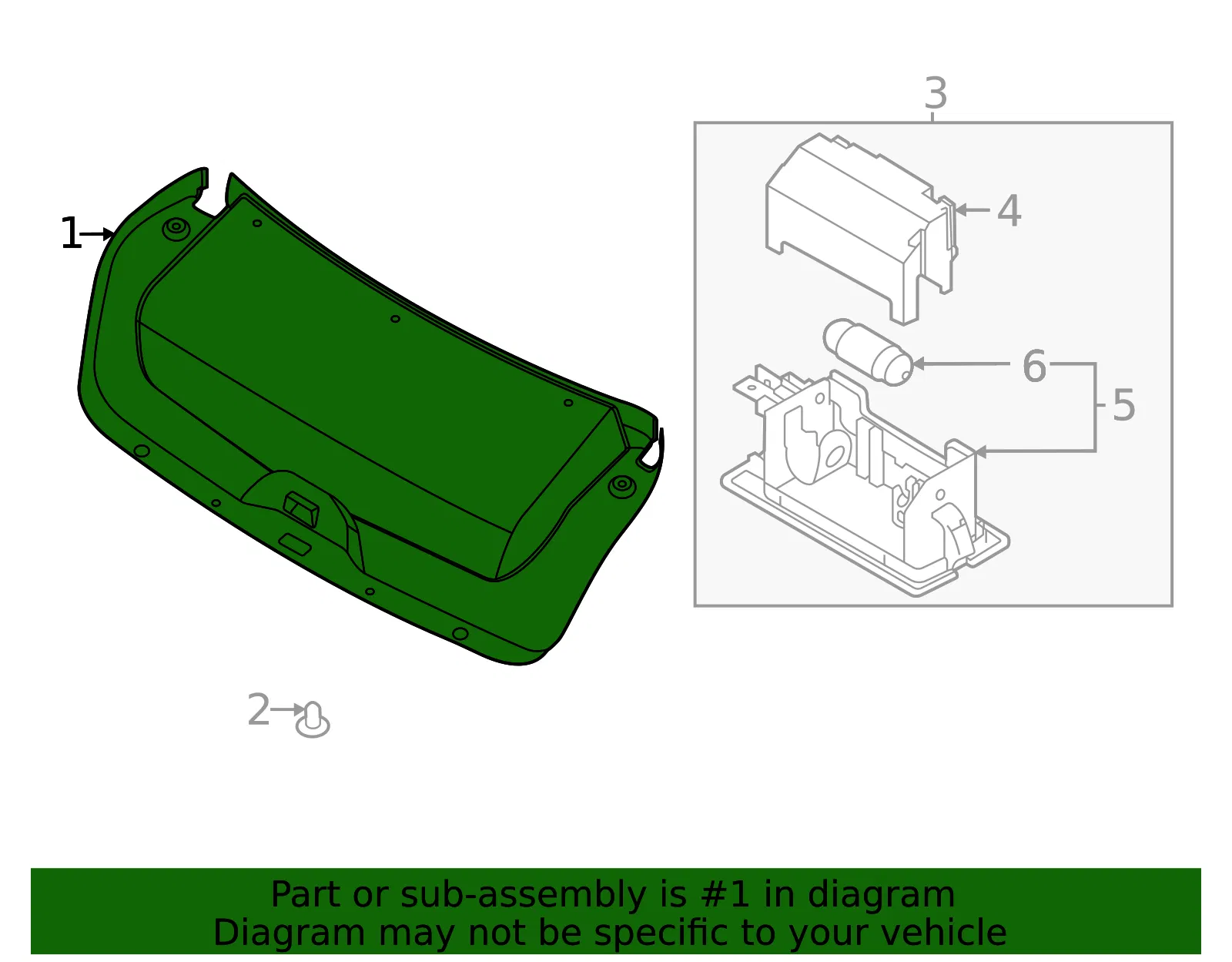 Trunk Lid Trim - Kia (81050-L2500) - view 2